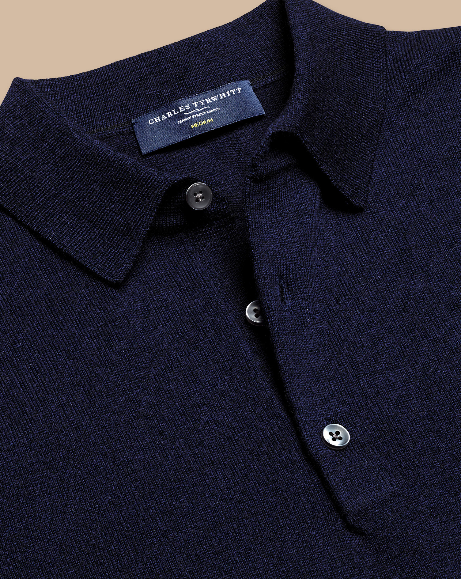 Charles Tyrwhitt Merino Polo Shirt Sweater In Blue