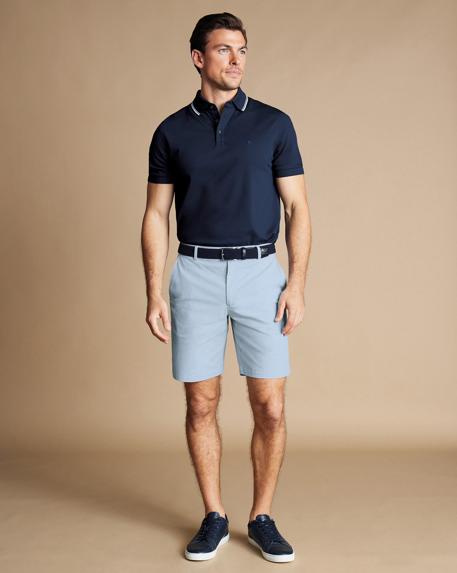 Men's Charles Tyrwhitt Shorts - Sky Blue Size 38 Cotton

