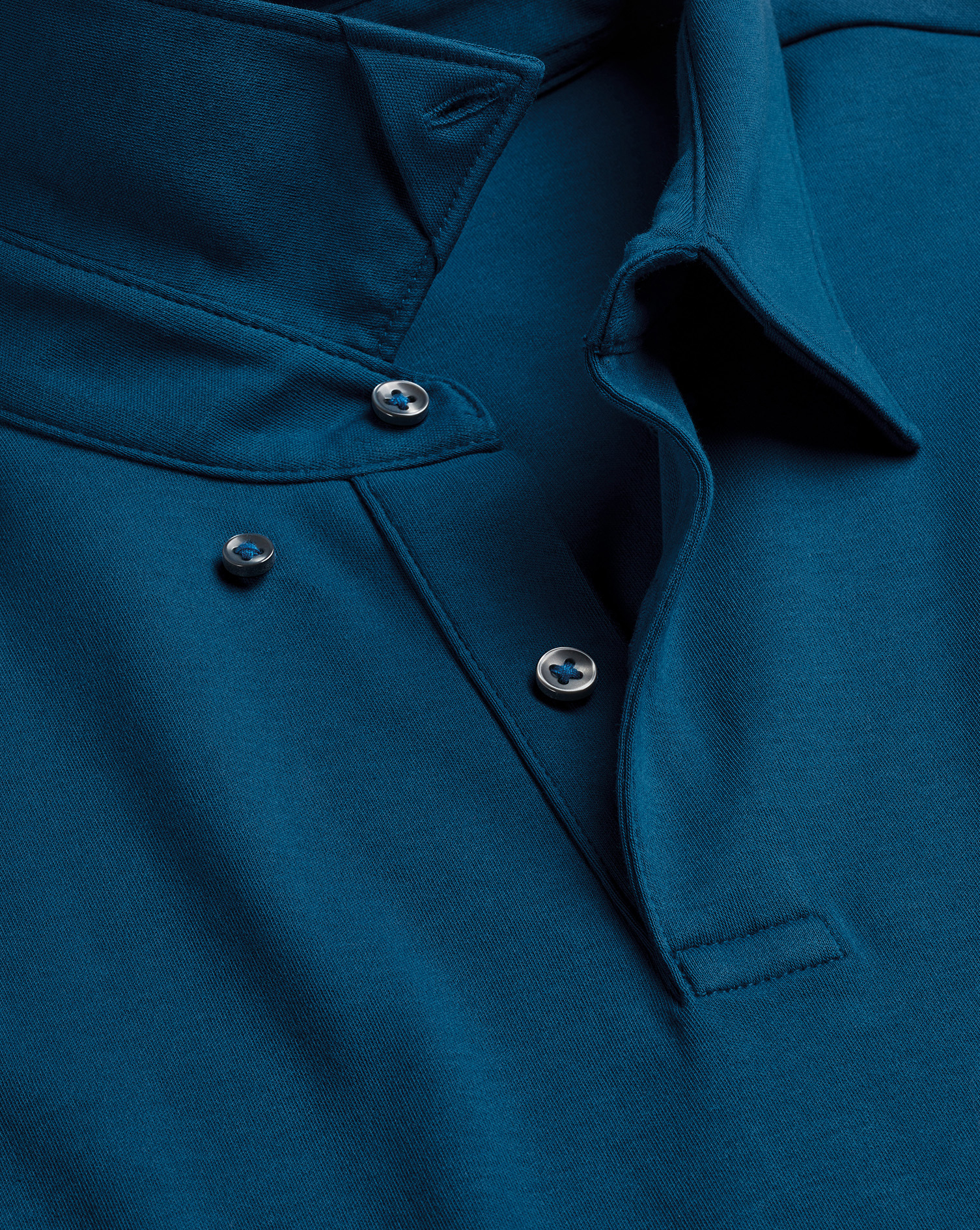 Charles Tyrwhitt Men's  Smart Long Sleeve Jersey Polo Shirt In Blue