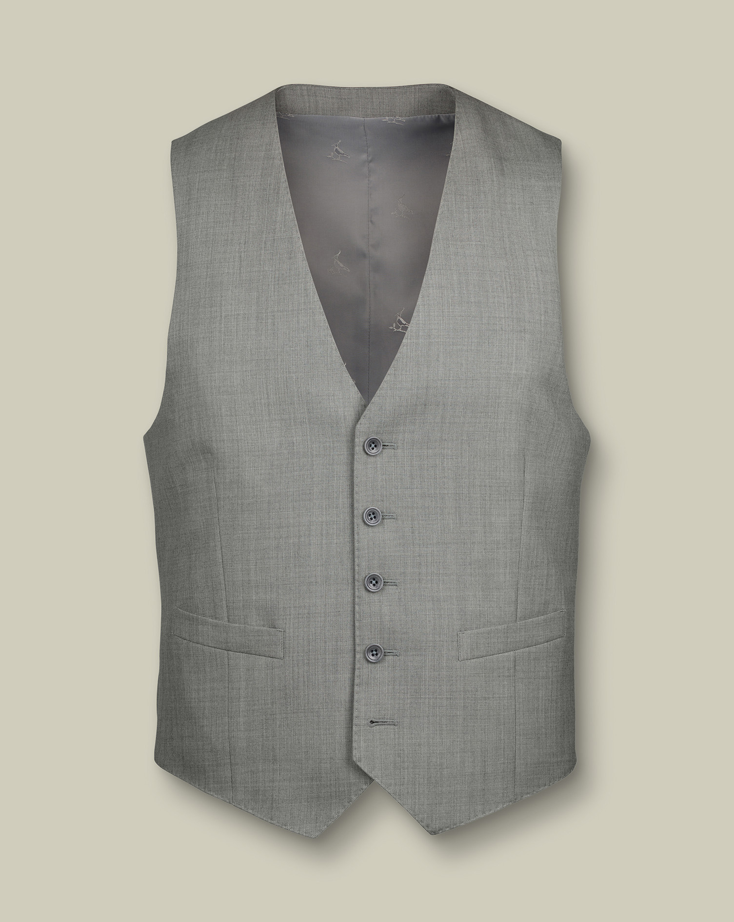 Men's Ultimate Performance Sharkskin Waistcoat â Grey, w44 by Charles Tyrwhitt
