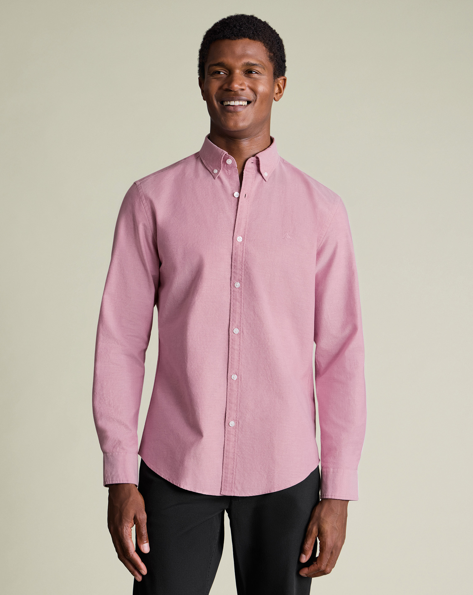 Stretch Washed Oxford Shirt - Dark Pink