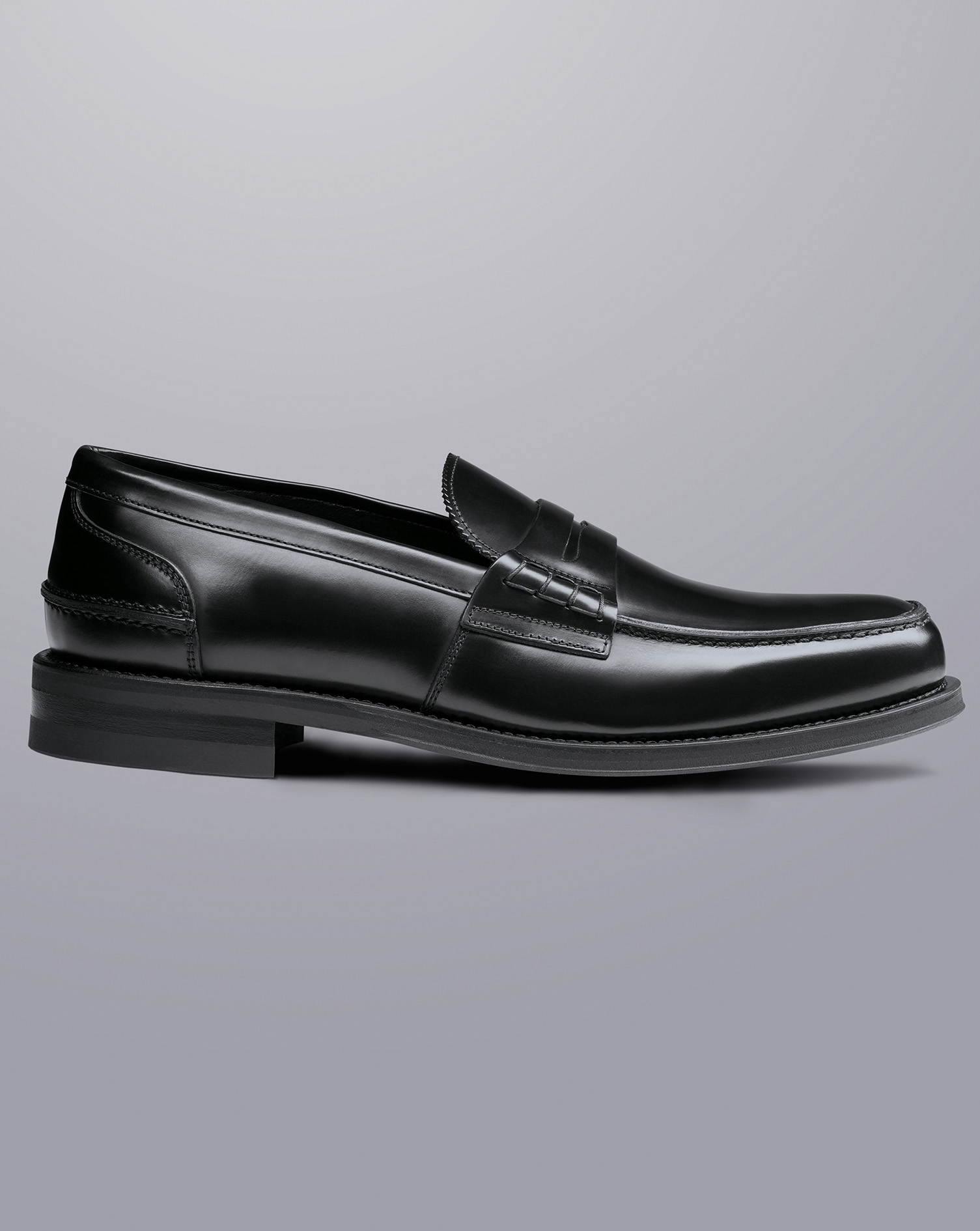 Charles Tyrwhitt Men's  High Shine Leather Penny Loafers In Black