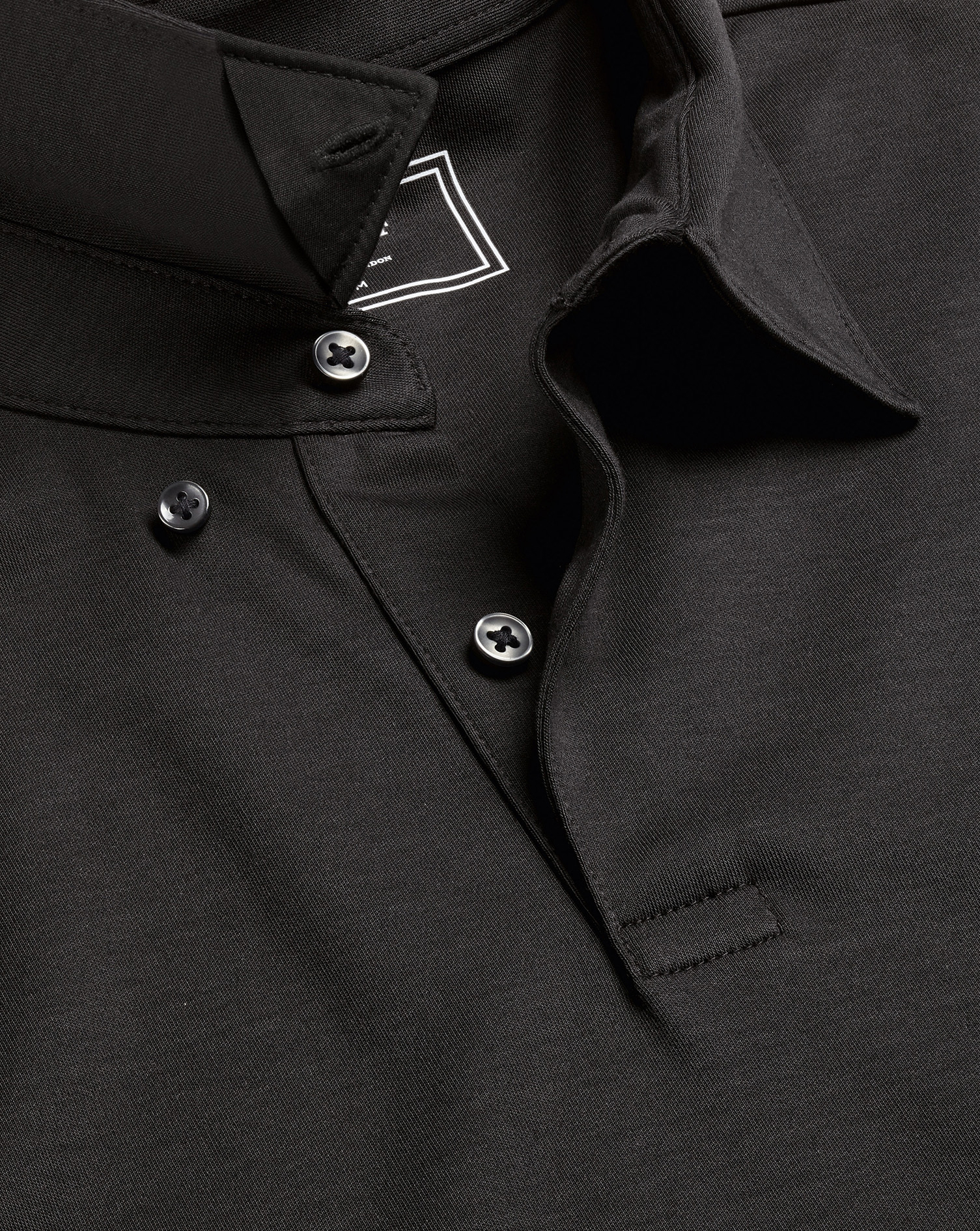 Smart Jersey Cotton Polo - Black Size Large