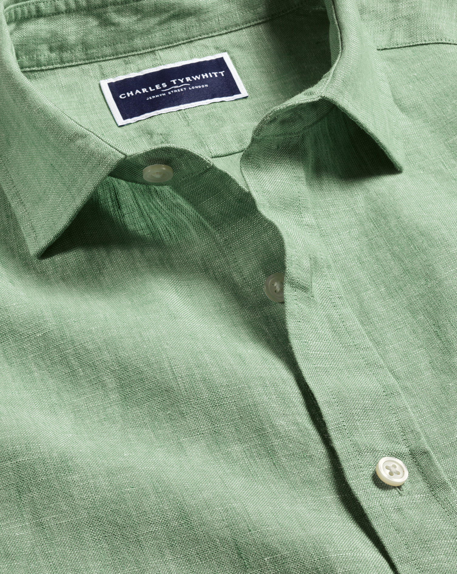 Shop Charles Tyrwhitt Men's  Pure Casual Shirt In Green