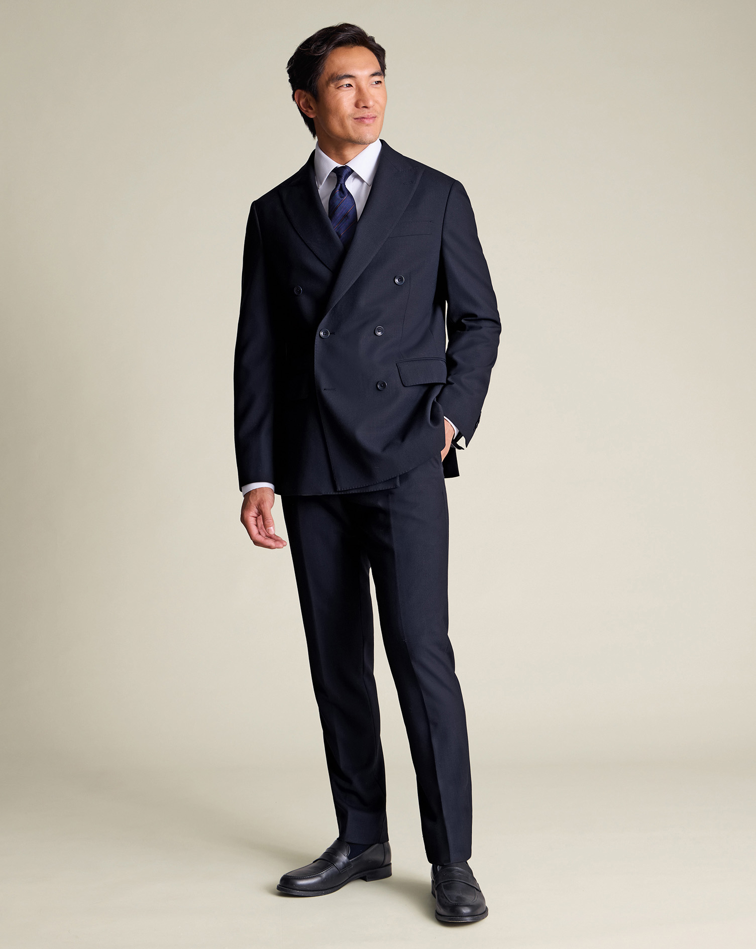 Double Breasted Ultimate Performance Suit - Dark Navy