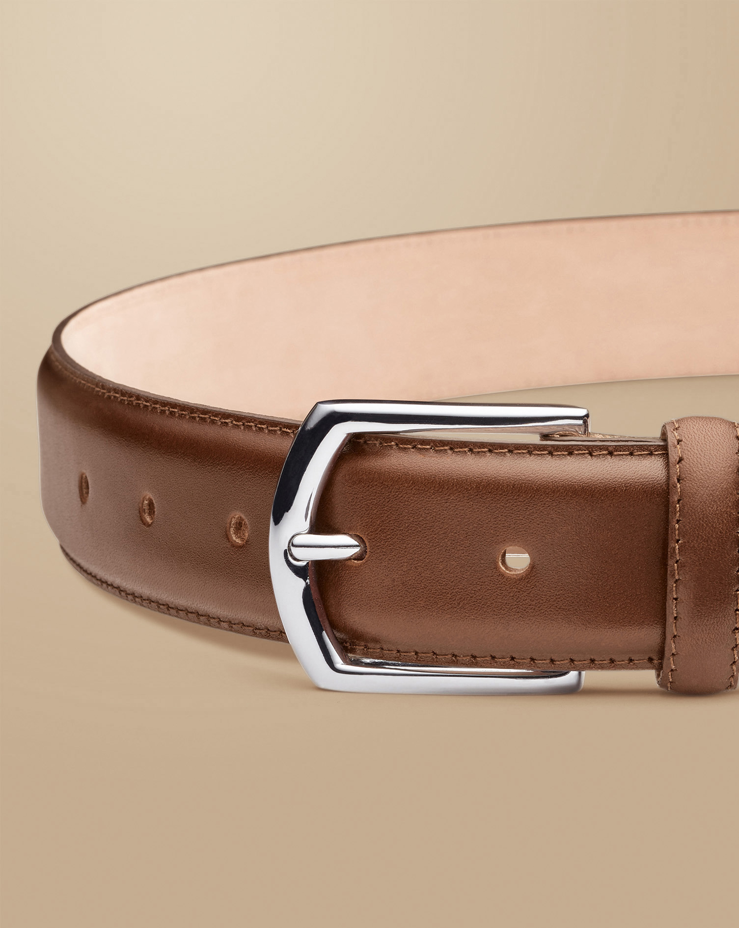 Men's Charles Tyrwhitt Made In England Formal Belt - Tan Brown Size 36 Leather
