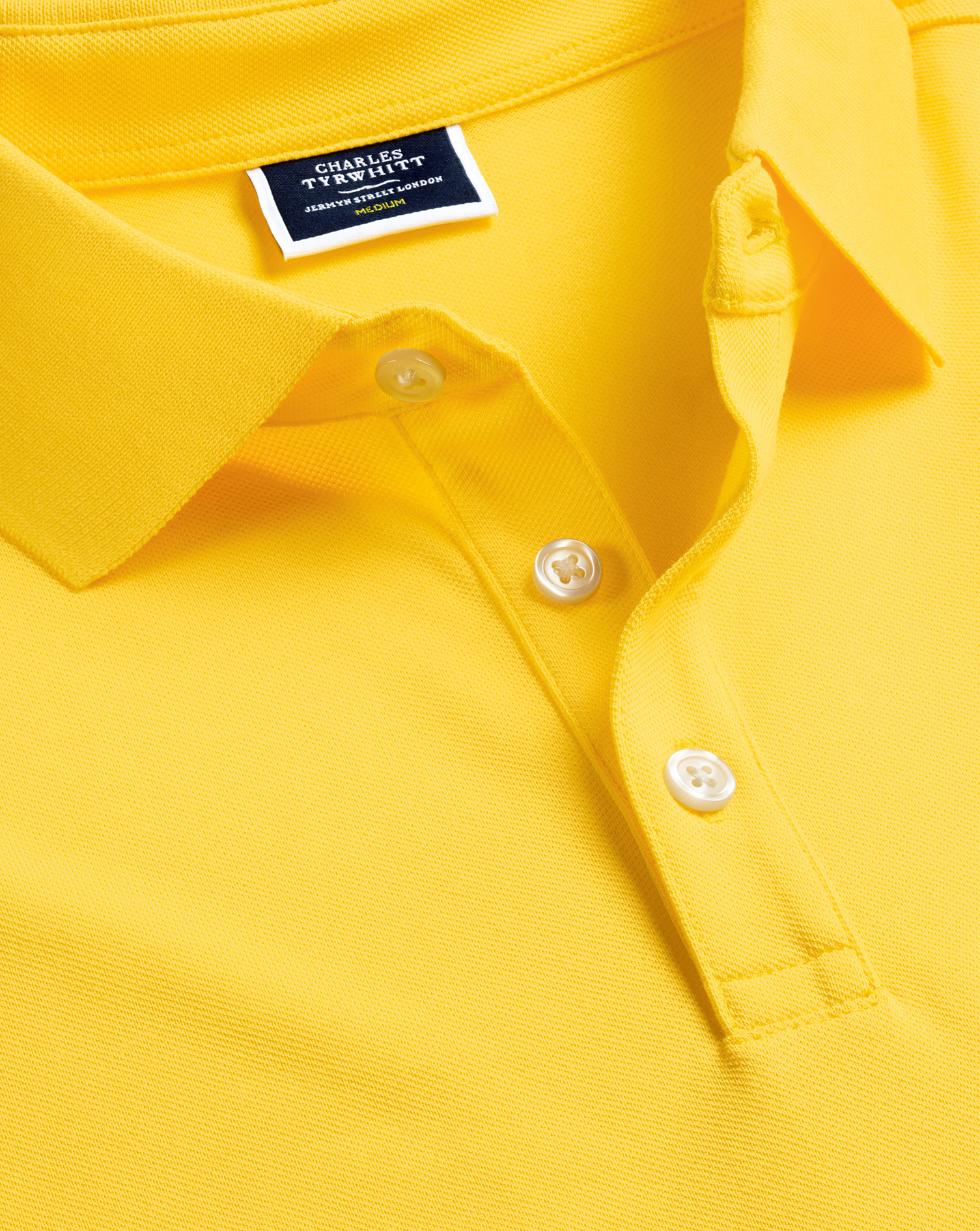 Charles Tyrwhitt Tyrwhitt Pique Cotton Polo Shirt In Yellow