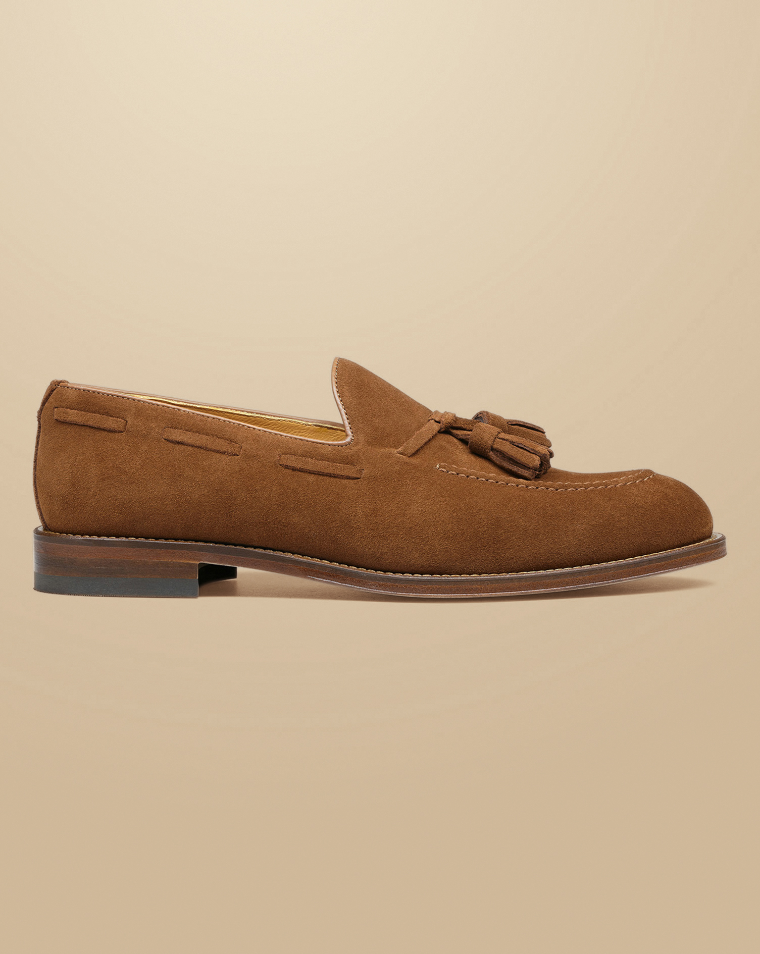 Men's Charles Tyrwhitt Tassel Loafers - Chestnut Brown Size 8 Suede
