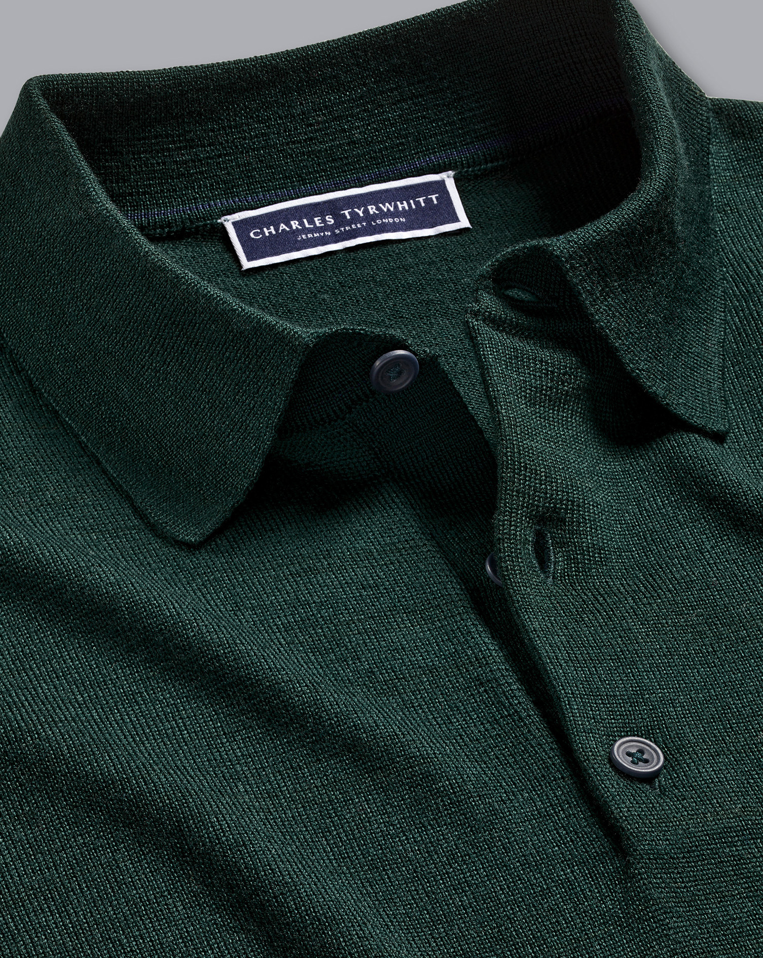 Charles Tyrwhitt Men's  Merino Polo Shirt Sweater In Green