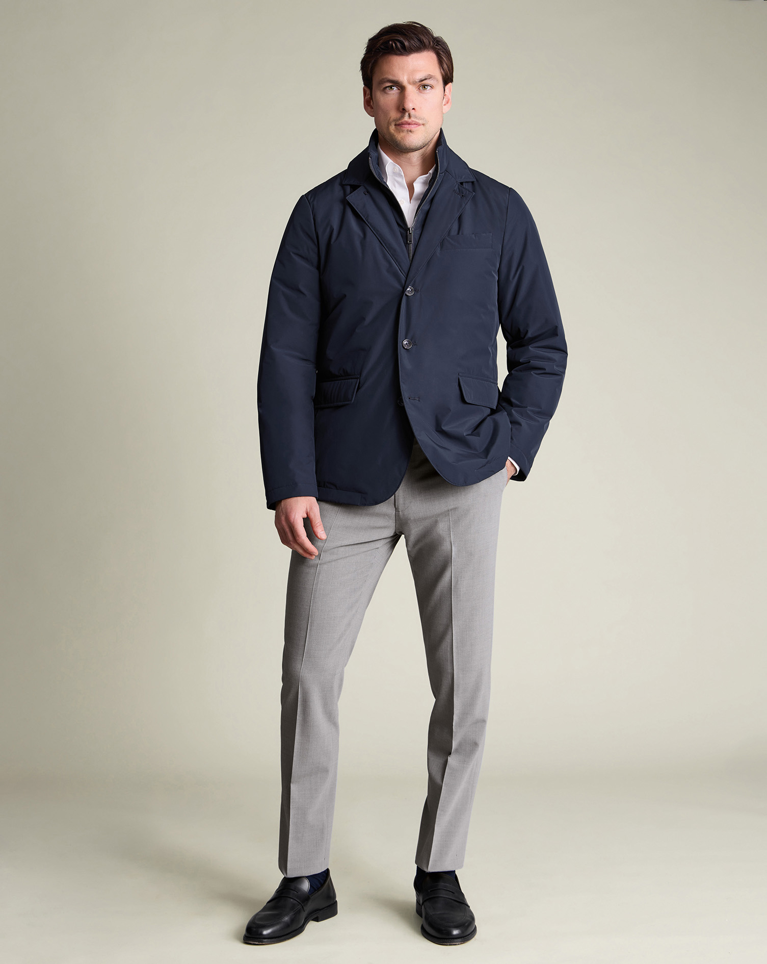 Padded Blazer - Navy