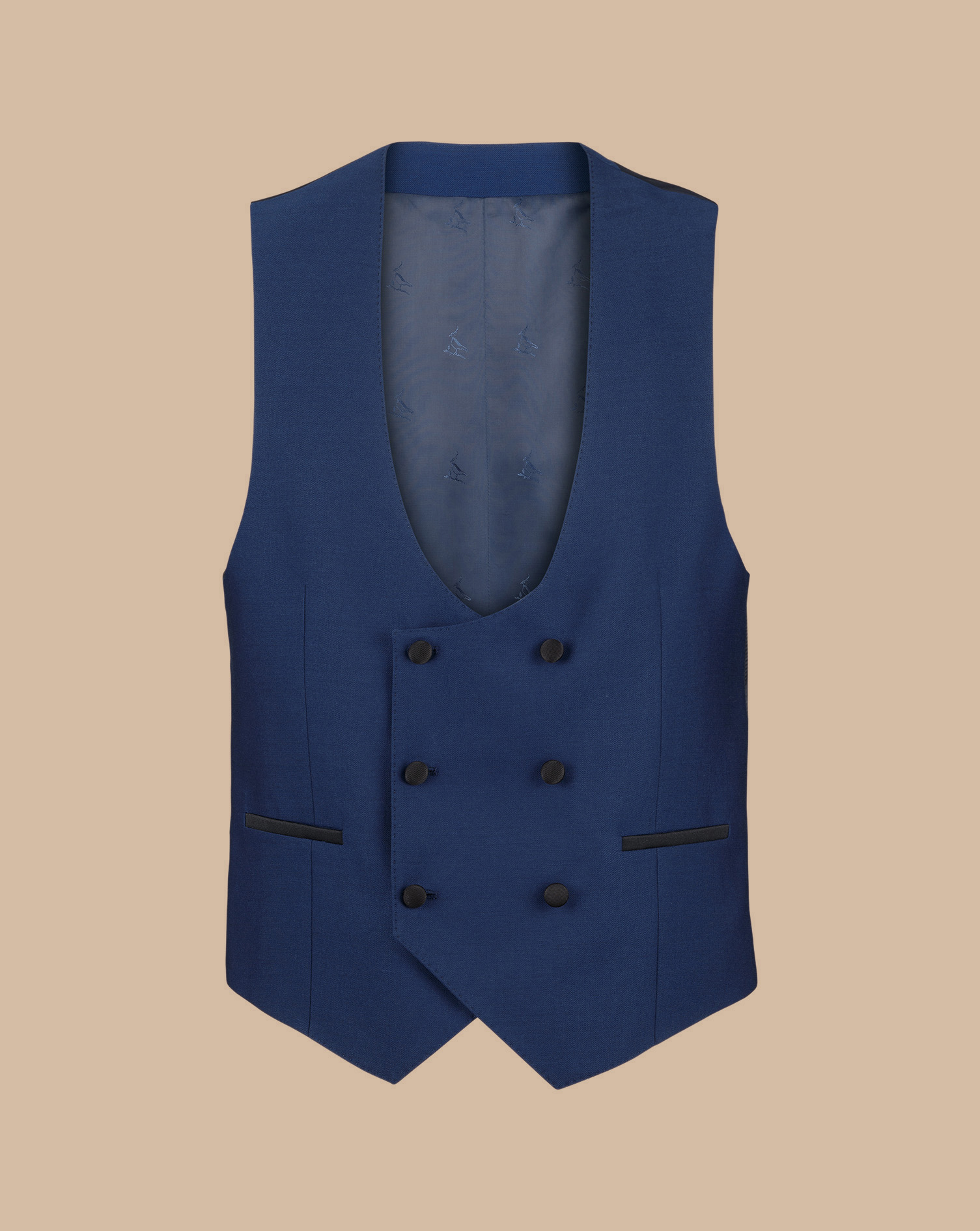 Men's Charles Tyrwhitt Dinner Suit Waistcoat - Royal Blue Size w40 Wool
