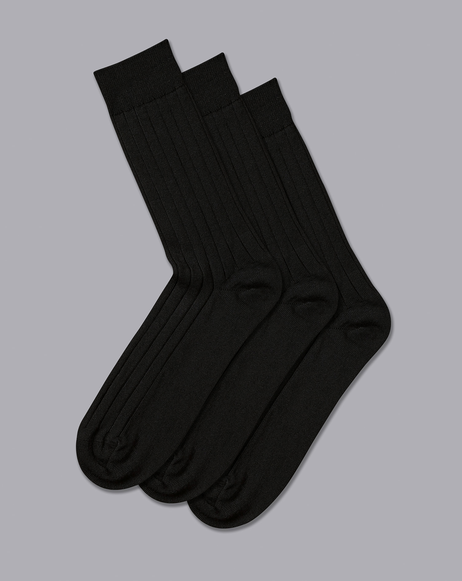 Charles Tyrwhitt Wool Rich 3 Pack Socks In Black