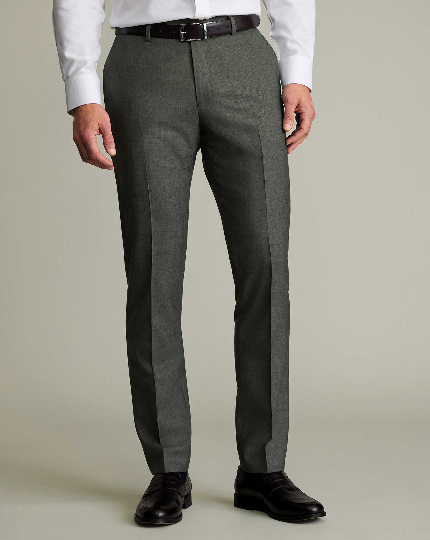 Ultimate Performance Sharkskin Suit Trousers – Sage Green