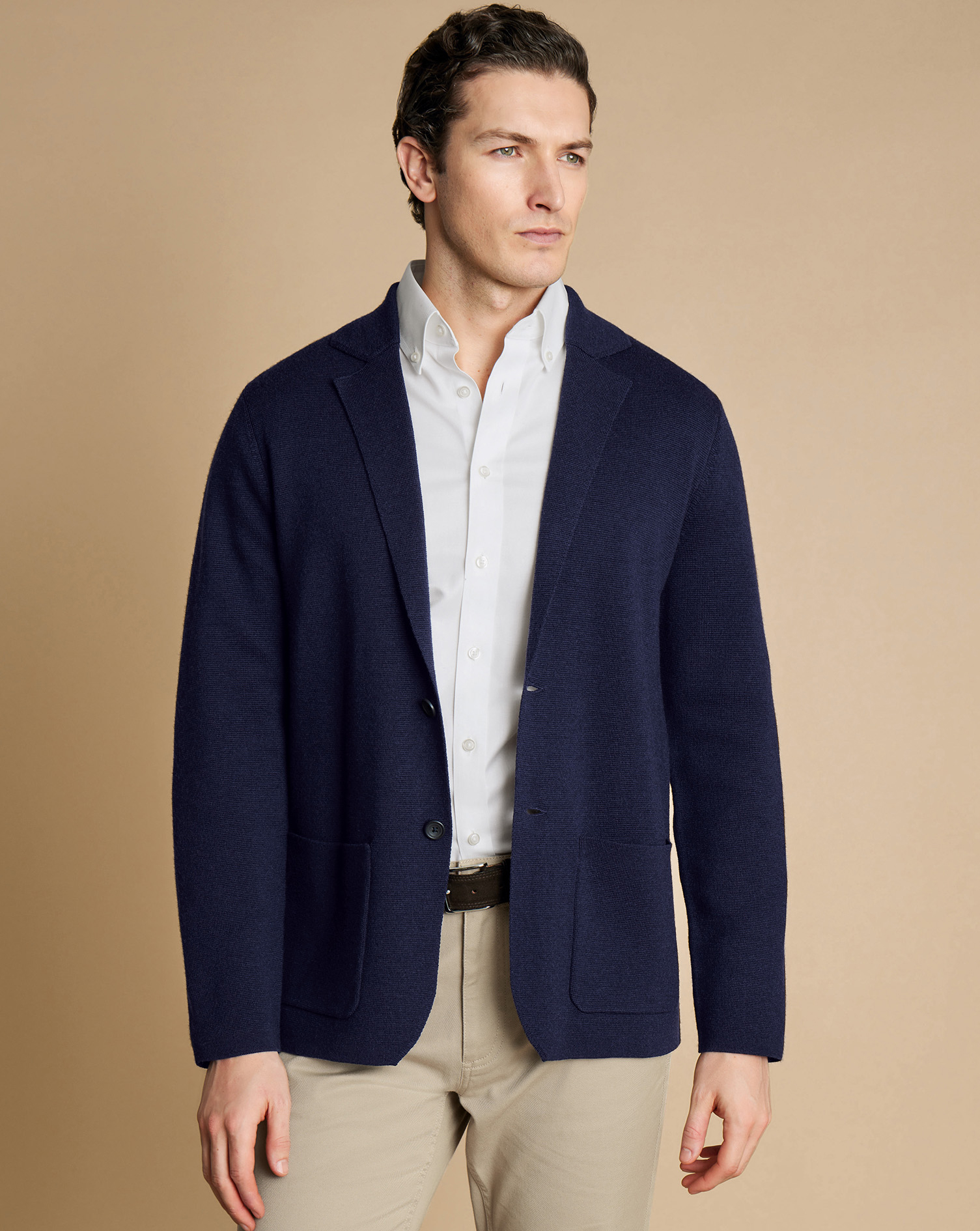Men's Charles Tyrwhitt Blazer - Navy Blue Size XL Merino
