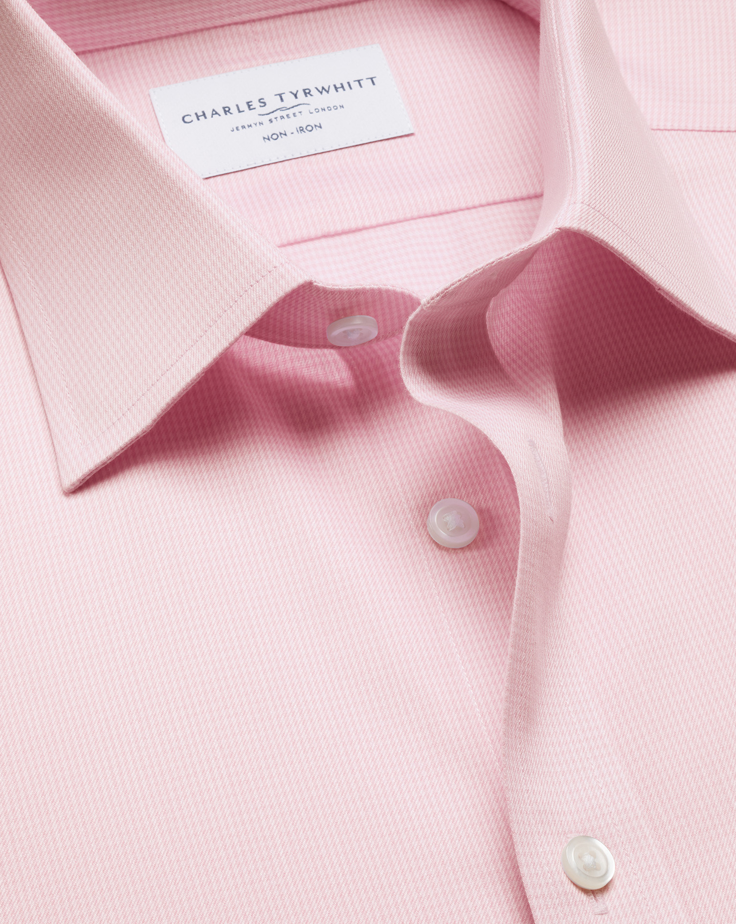 Non-Iron Twill Puppytooth Shirt – Pink | Charles Tyrwhitt US