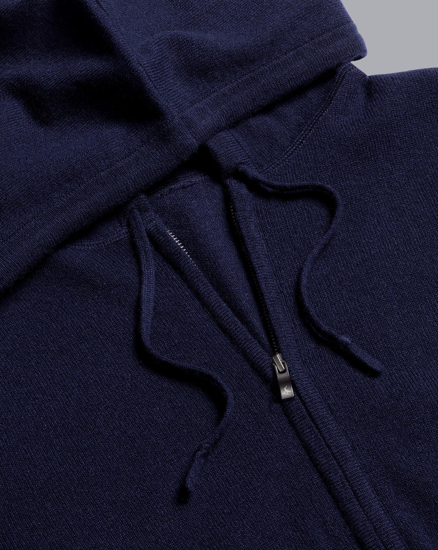 Men's Charles Tyrwhitt Zip Through Hoodie - Navy Blue Size XXL Merino Cashmere

