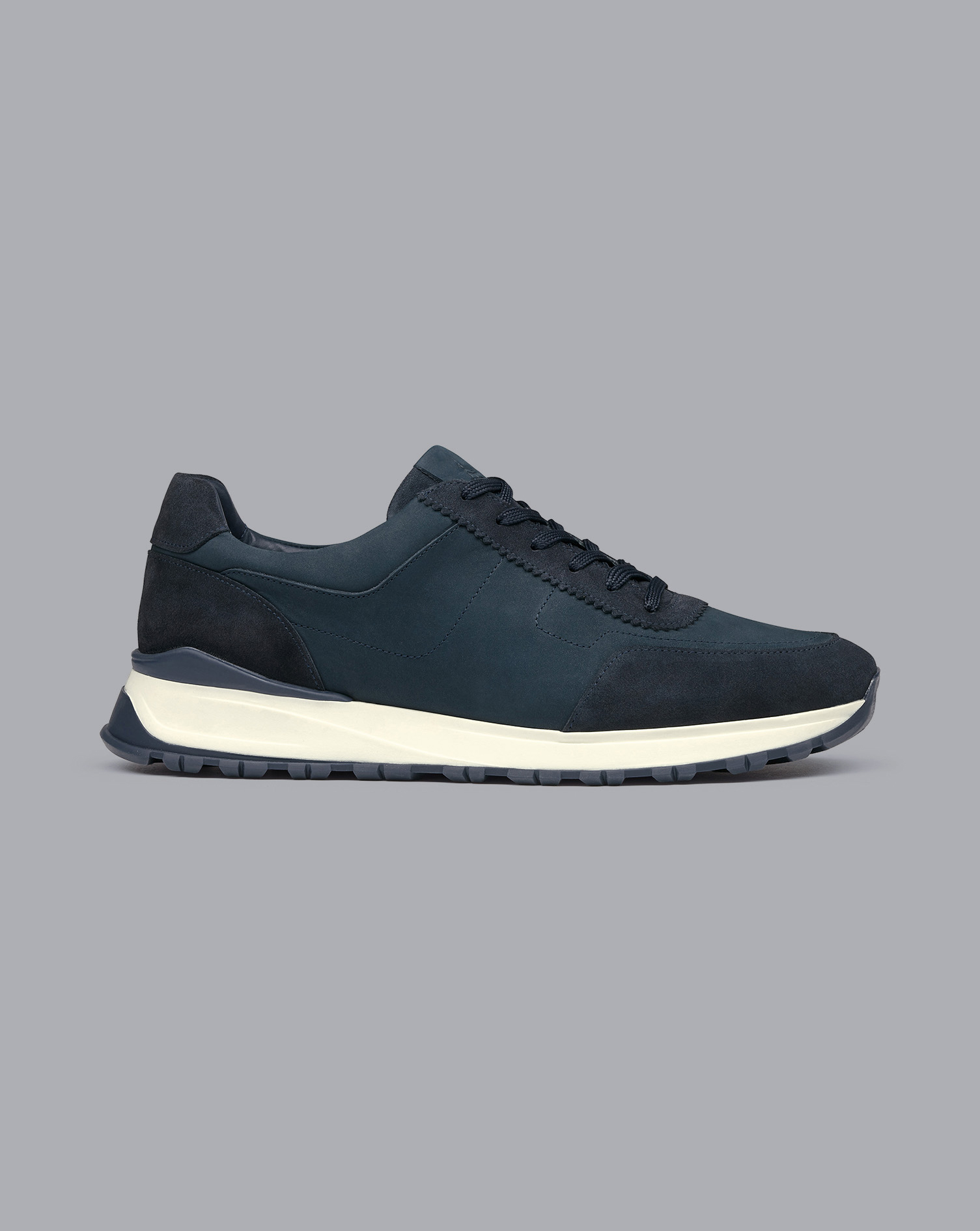 Nubuck and Suede Trainers - Steel Blue Size 12
