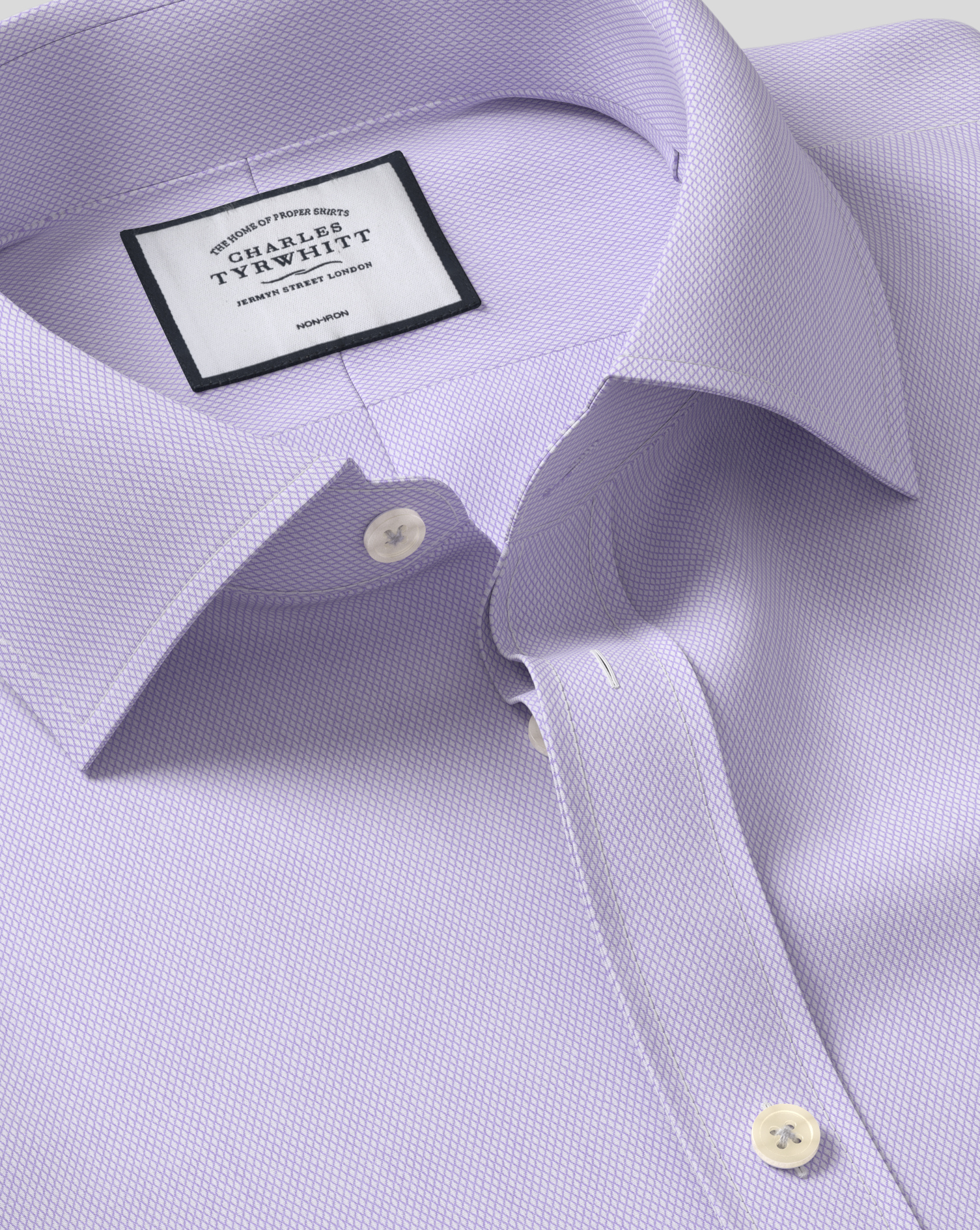 Non-Iron Micro Diamond Shirt - Lilac 