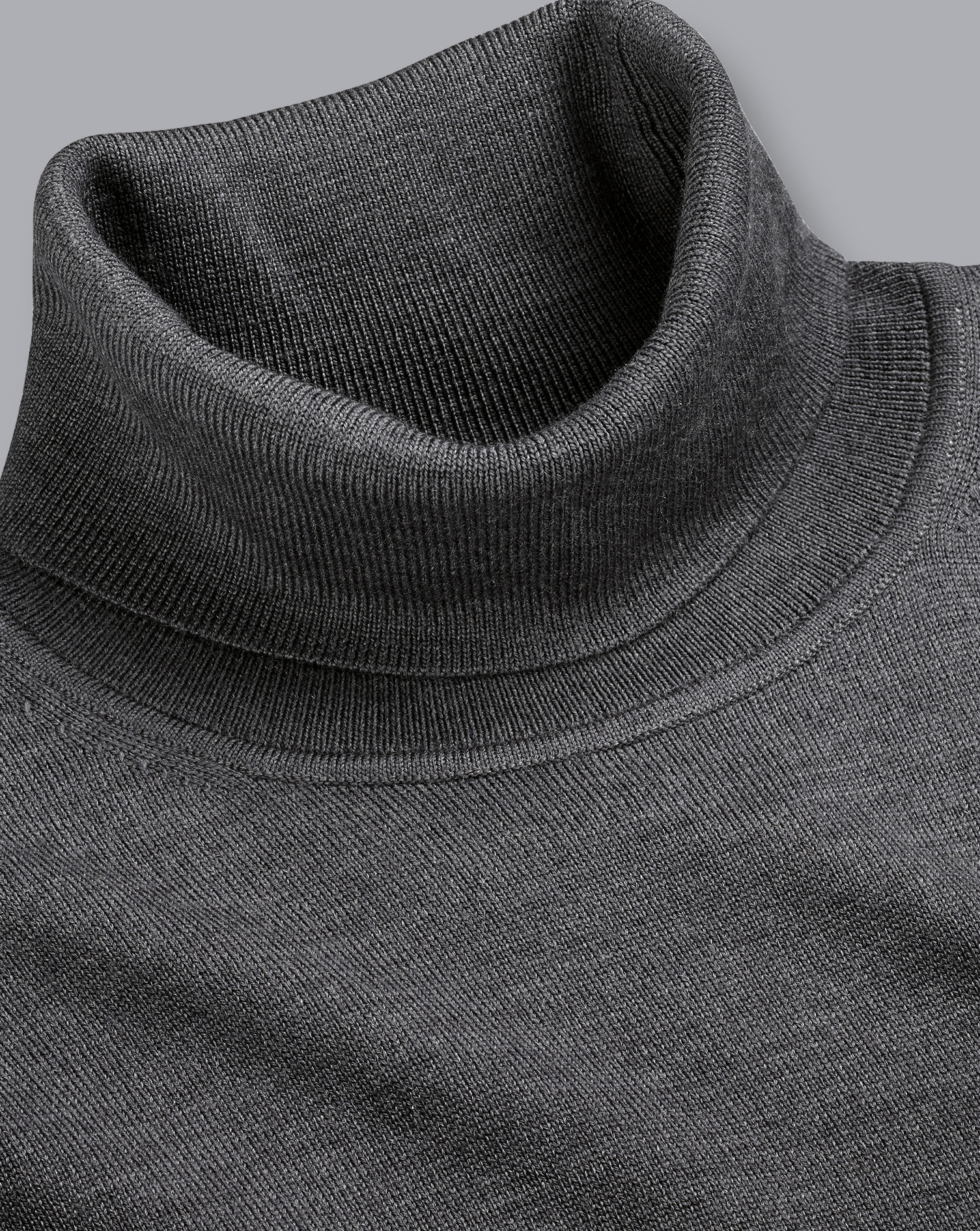 Charles Tyrwhitt Men's  Merino Roll Neck Sweater In Grey