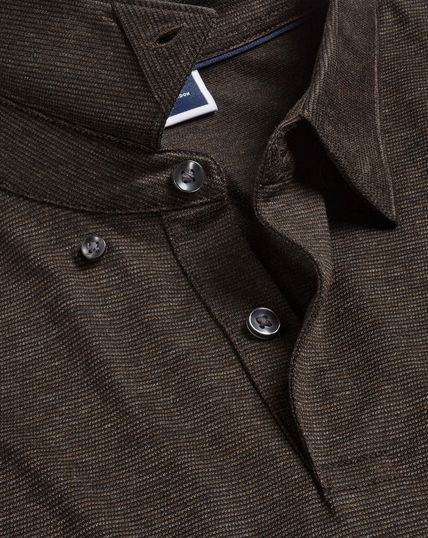 Men's Charles Tyrwhitt Birdseye Stripe Jacquard Polo Shirt - Chocolate Brown Size XXXL Cotton

