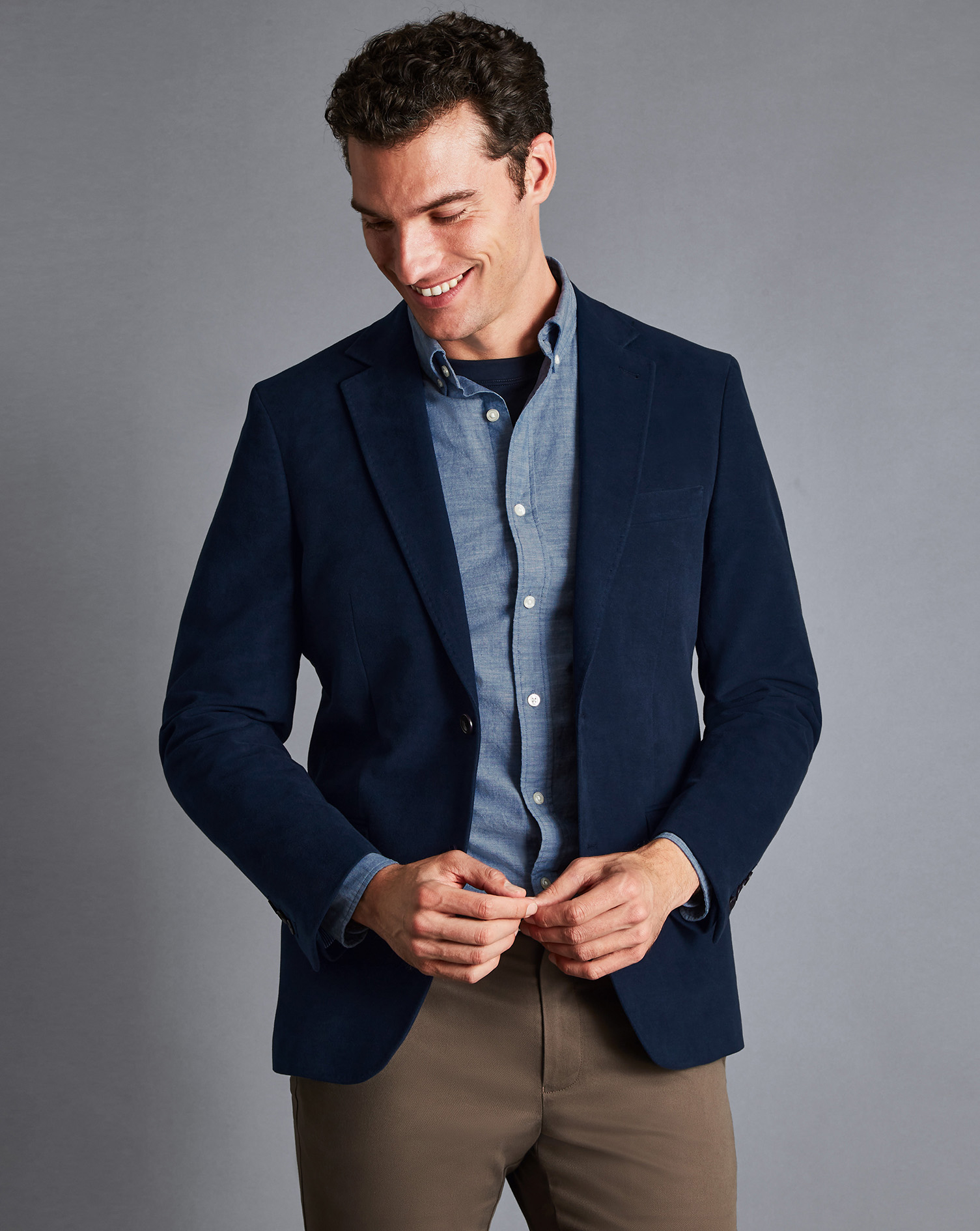 Italian Moleskin Jacket - Ink Blue 