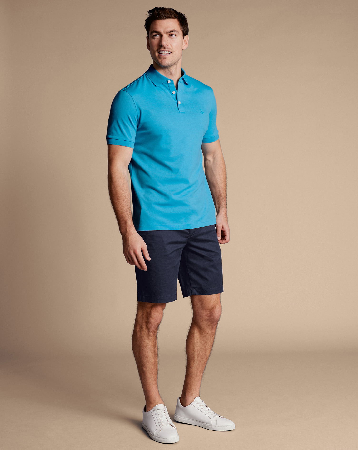 Men's Charles Tyrwhitt Shorts - Navy Blue Size 36 Cotton

