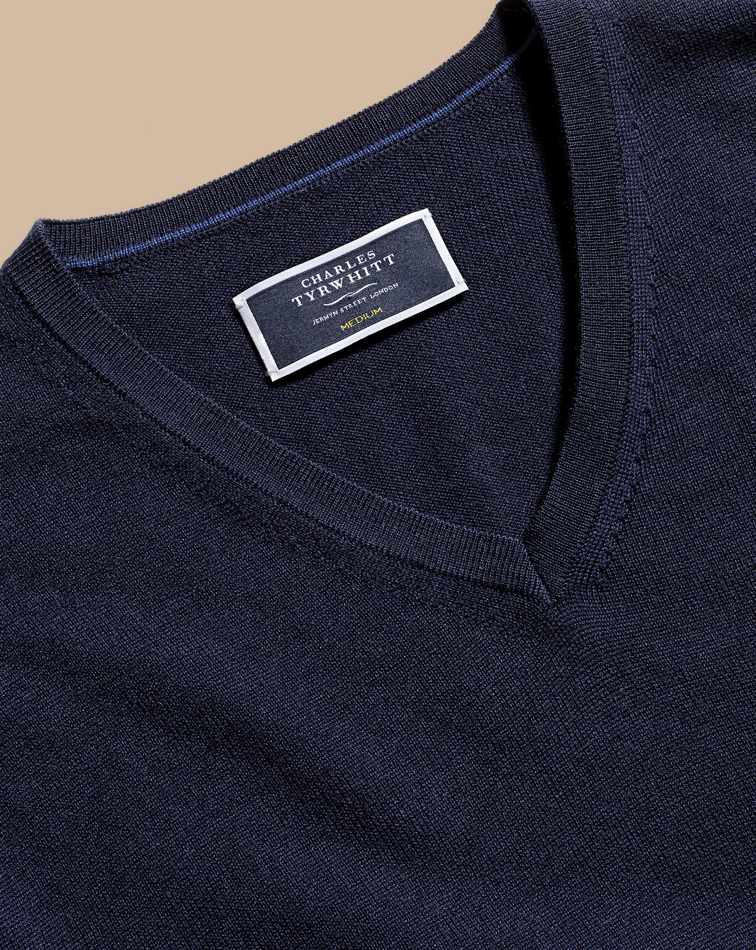 Charles Tyrwhitt Merino V-Neck Sweater - Navy