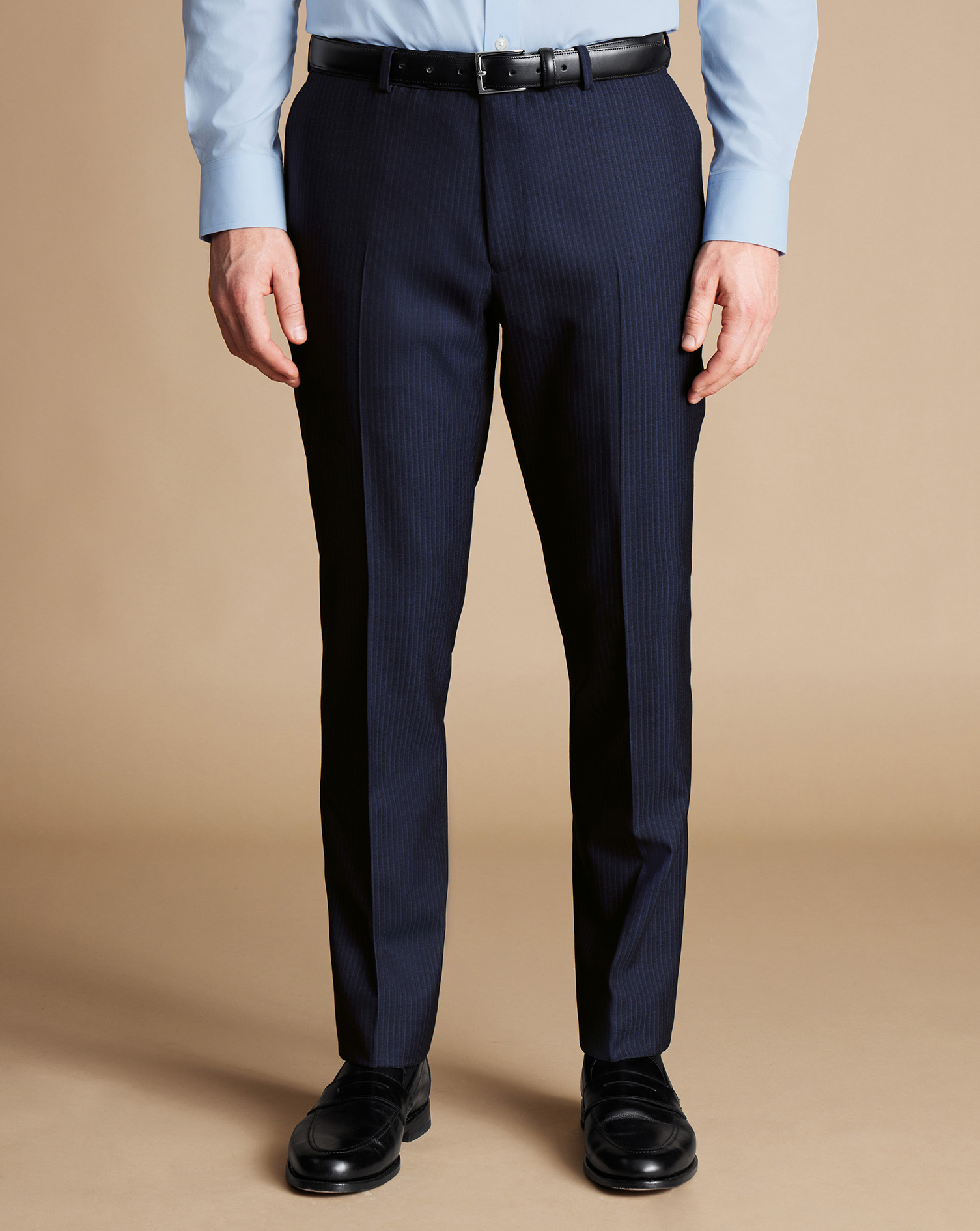 Men's Charles Tyrwhitt Stripe Suit Trousers - Navy Size 36/32
