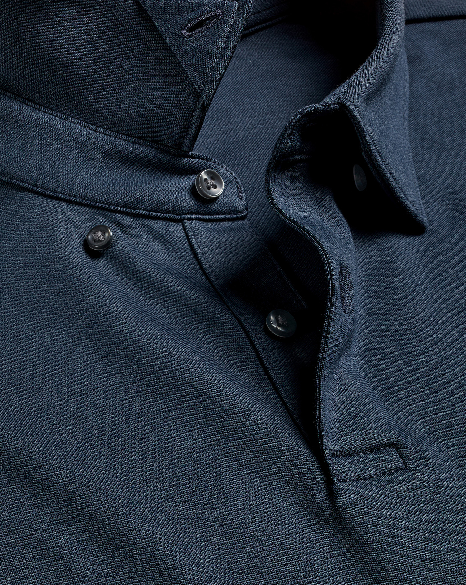 Charles Tyrwhitt Men's  Smart Long Sleeve Jersey Polo Shirt In Blue
