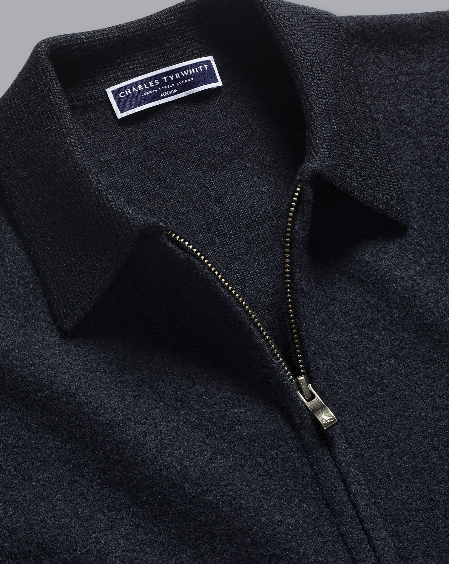 Charles Tyrwhitt Men's  Brushed & Milano Zip Through Long Sleeve Jacket In Blue