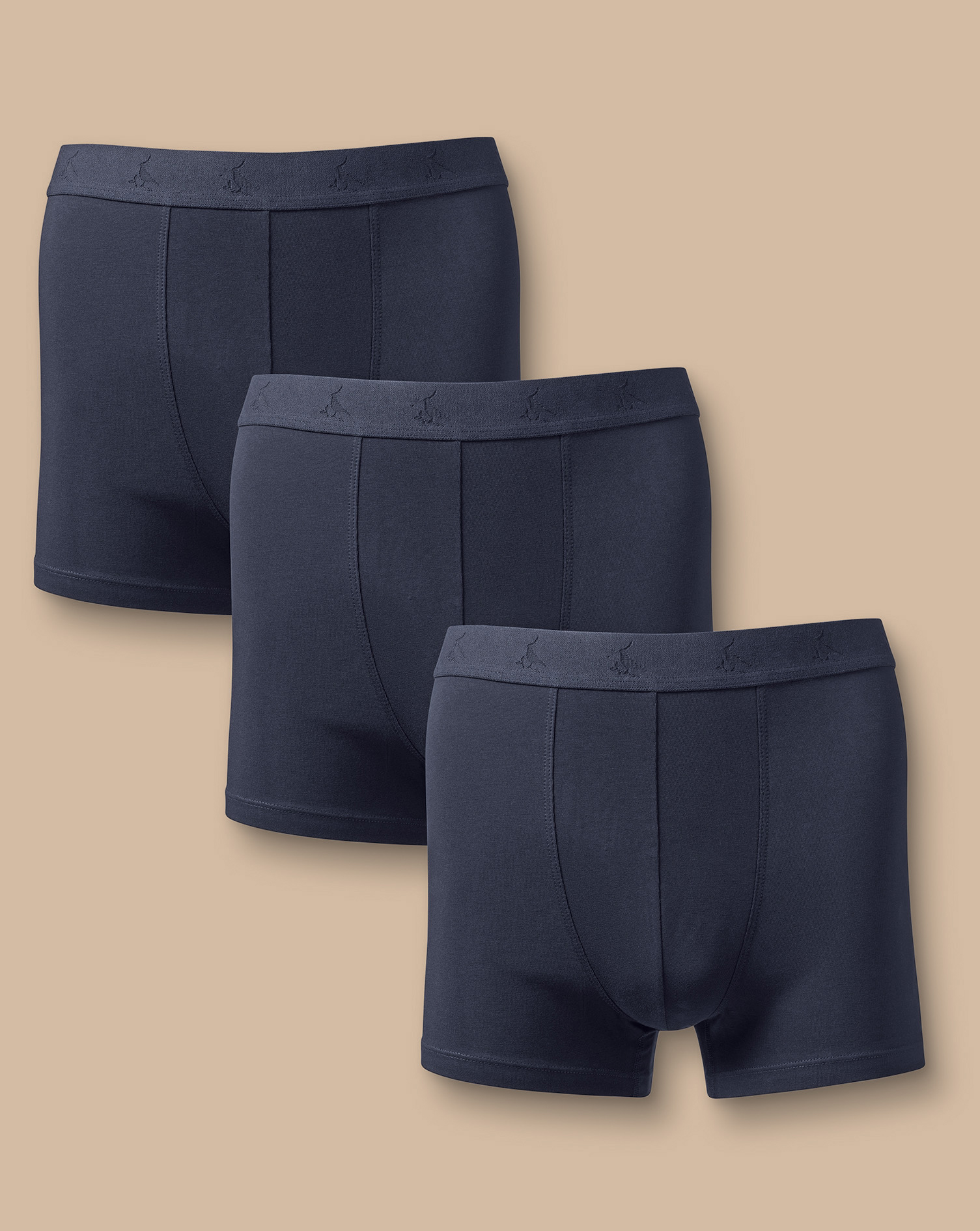 Men's Charles Tyrwhitt 3 Pack Stretch Jersey Trunks - French Blue Size Medium Cotton
