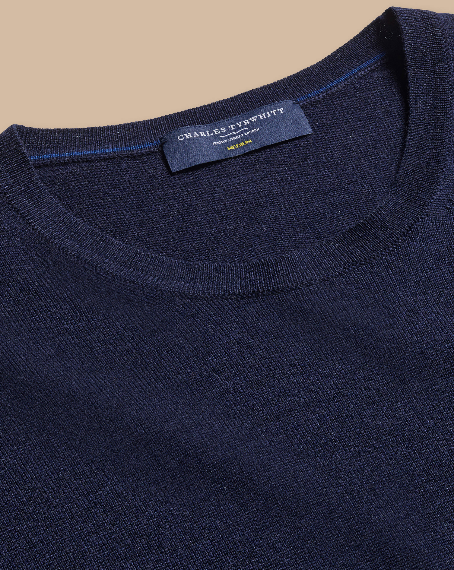 Charles Tyrwhitt Merino Crew Neck Sweater In Blue