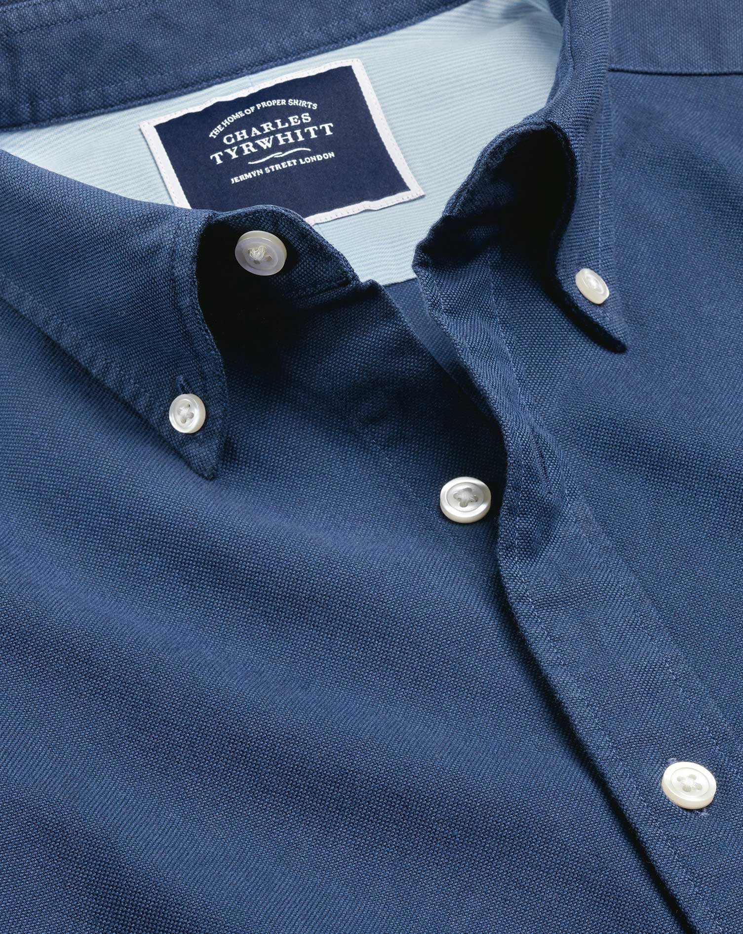 navy blue button down shirt