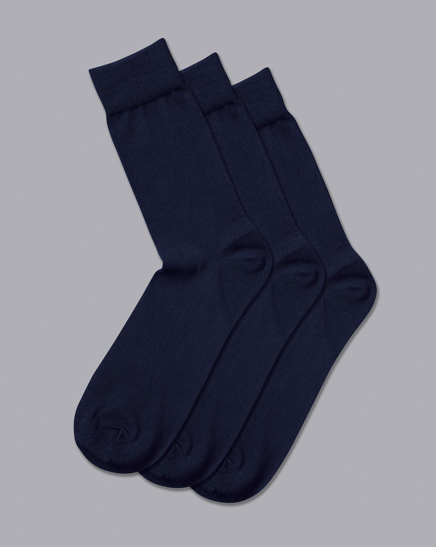 Charles Tyrwhitt Cotton Rich 3 Pack Socks In Blue