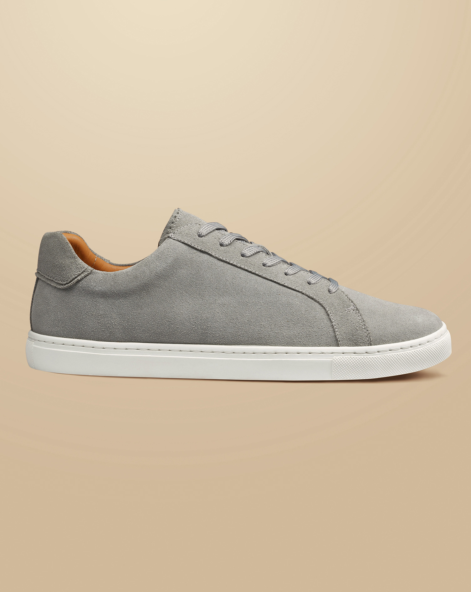 Men's Suede Trainers - Grey, 12 R by Charles Tyrwhitt