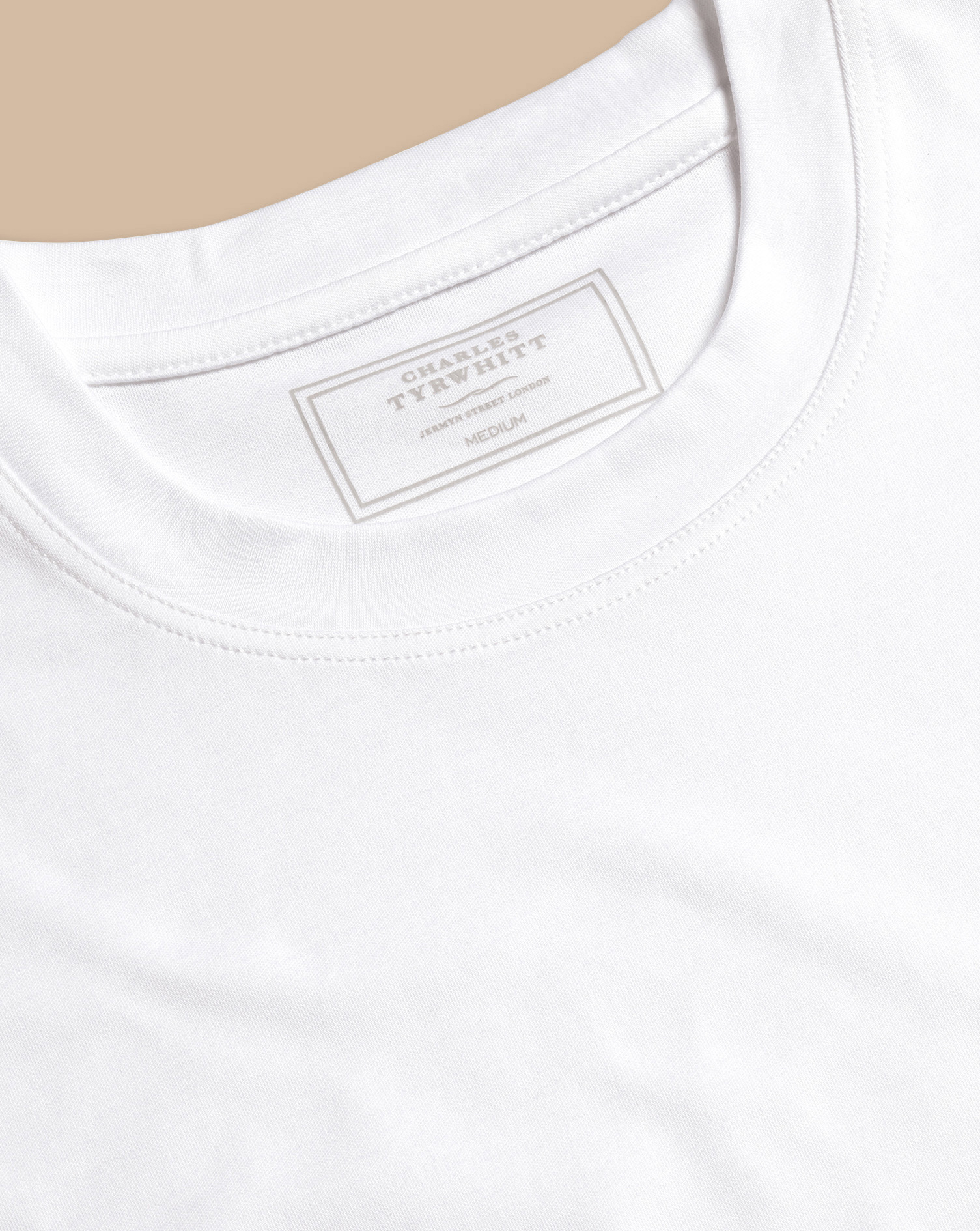Men's Charles Tyrwhitt T-Shirt - White Size XS Cotton

