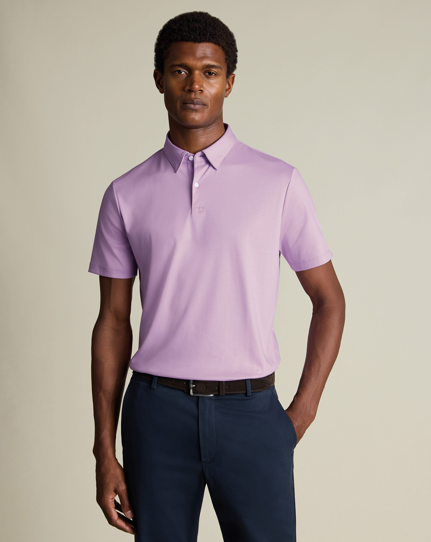 Smart Cotton Polo – Lilac | Charles Tyrwhitt US