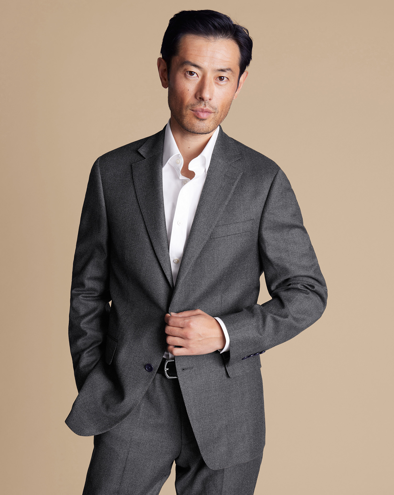 Charles Tyrwhitt Men's  Italian Pindot Suit Na Jacket In Grey