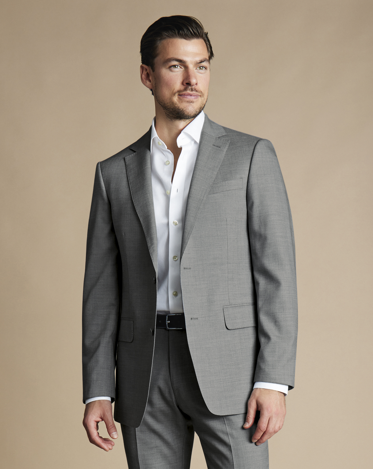 Charles Tyrwhitt Men's  Ultimate Performance Sharkskin Suit Na Jacket In Grey