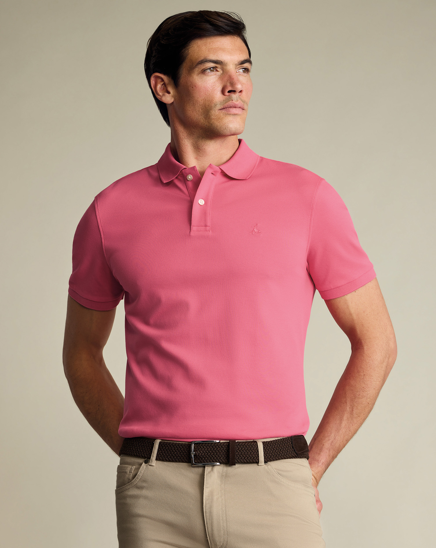Men's Charles Tyrwhitt Pique Polo Shirt â Coral Pink Size Medium Cotton