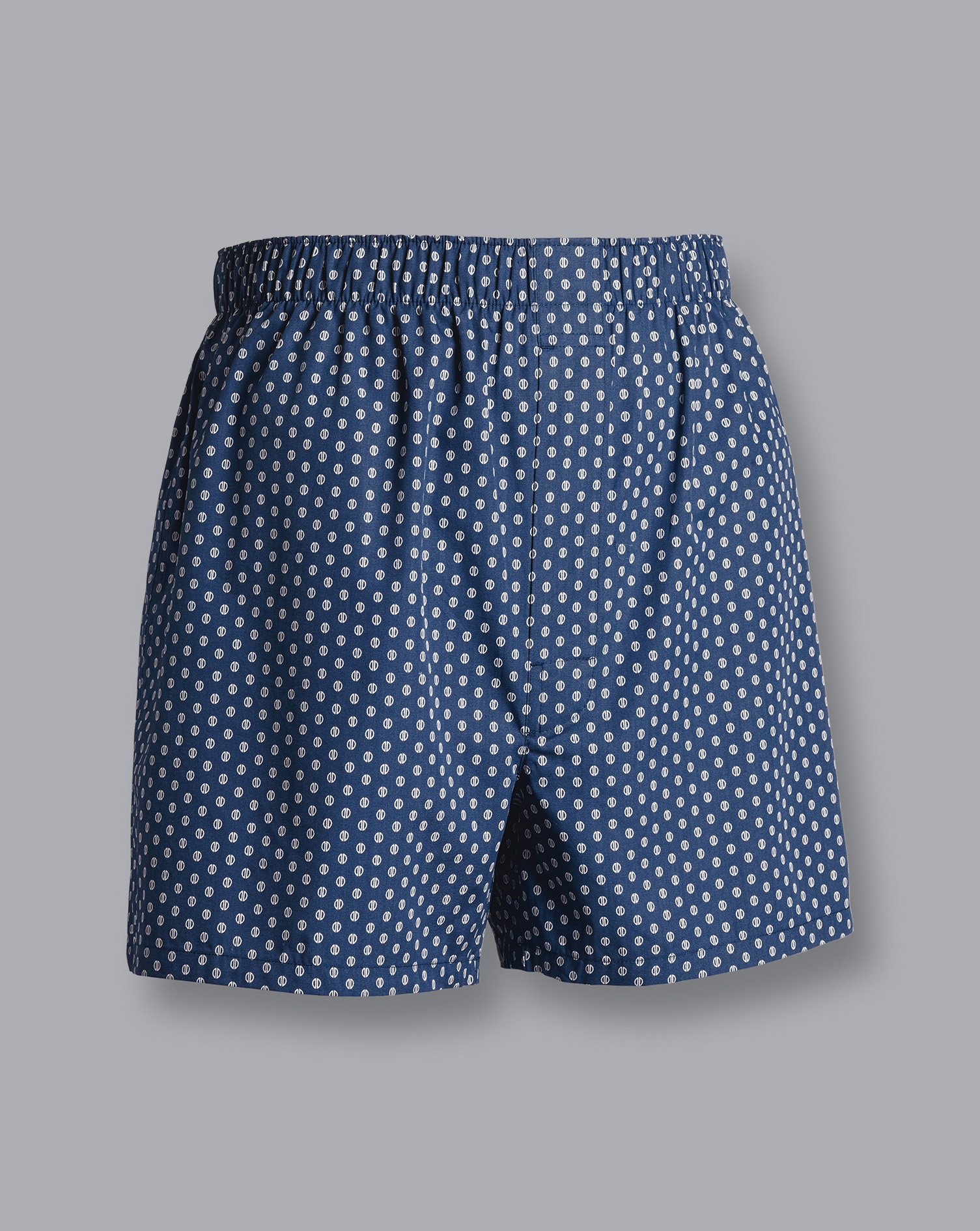Men's Charles Tyrwhitt England Rugby Ball Motif Woven Boxers - Petrol Blue Size Large Cotton
