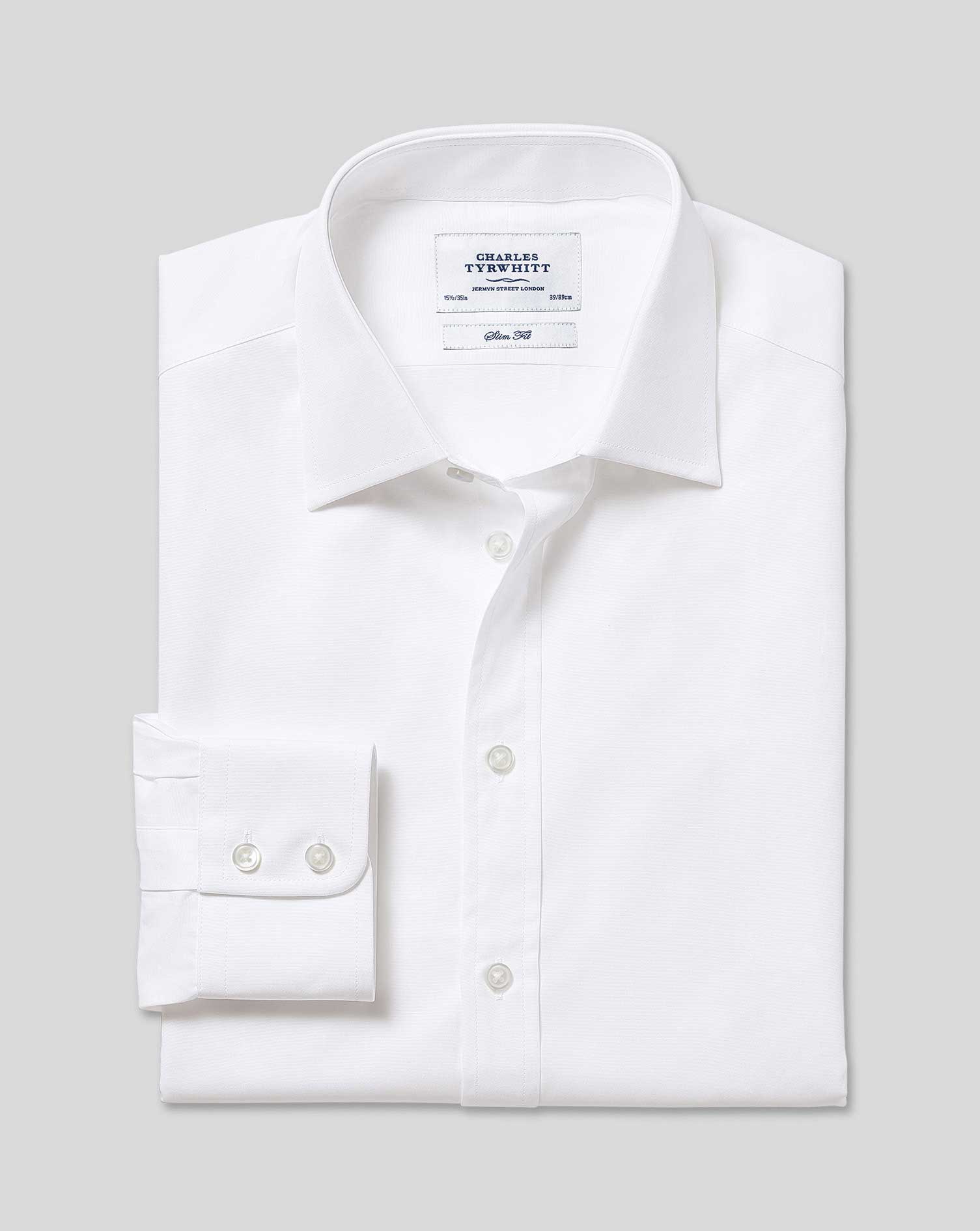 Egyptian Cotton Poplin Shirt - White 