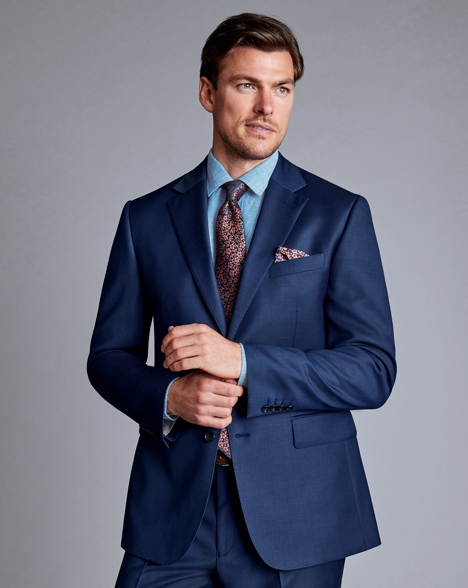 Charles Tyrwhitt Men's  Natural Stretch Twill Suit Na Jacket In Blue