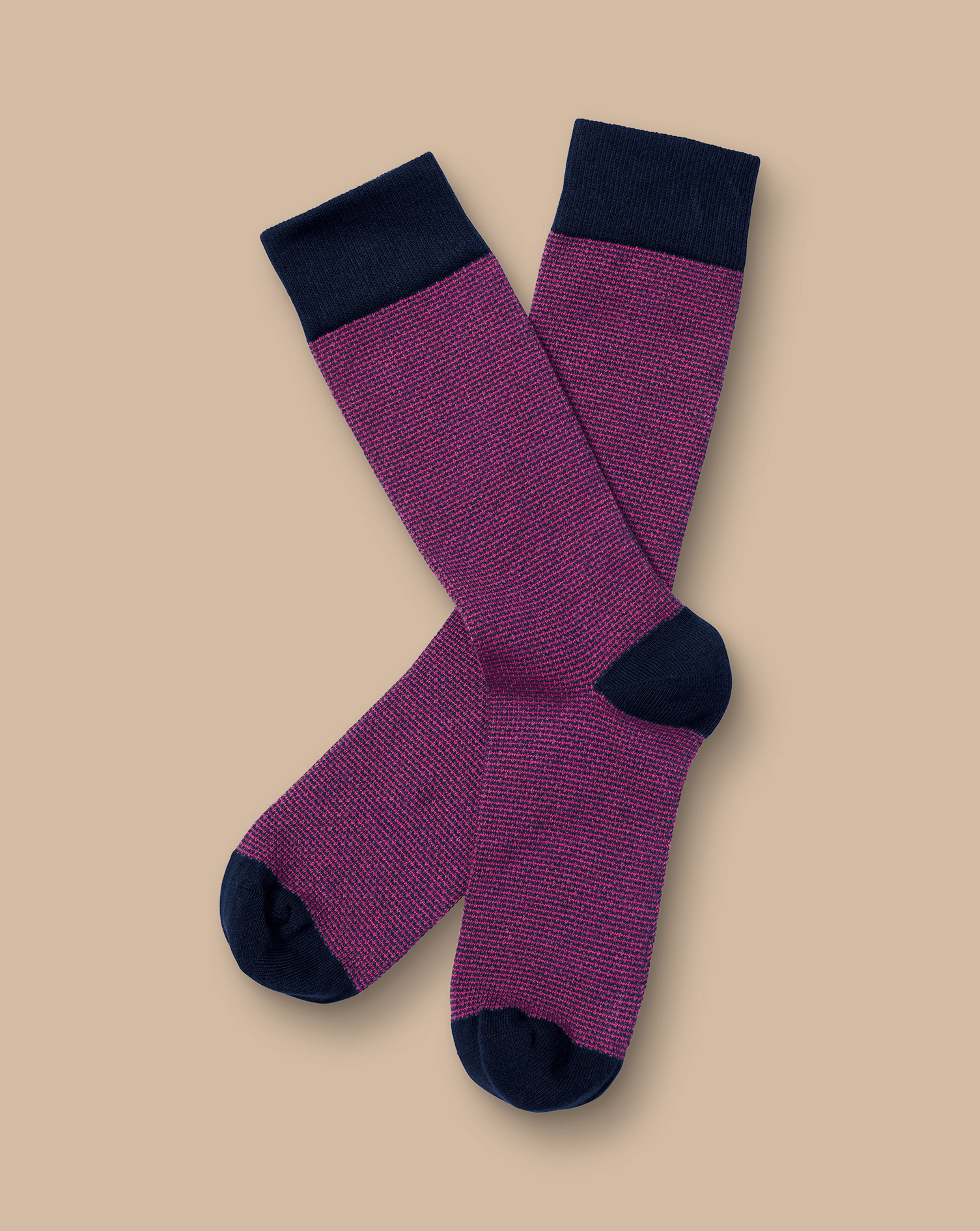 Charles Tyrwhitt Men's  Check Socks In Pink