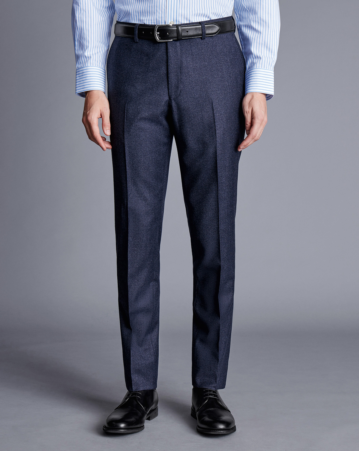 Men's Charles Tyrwhitt Italian Pindot Suit Trousers - Denim Blue Size 32/32 Wool
