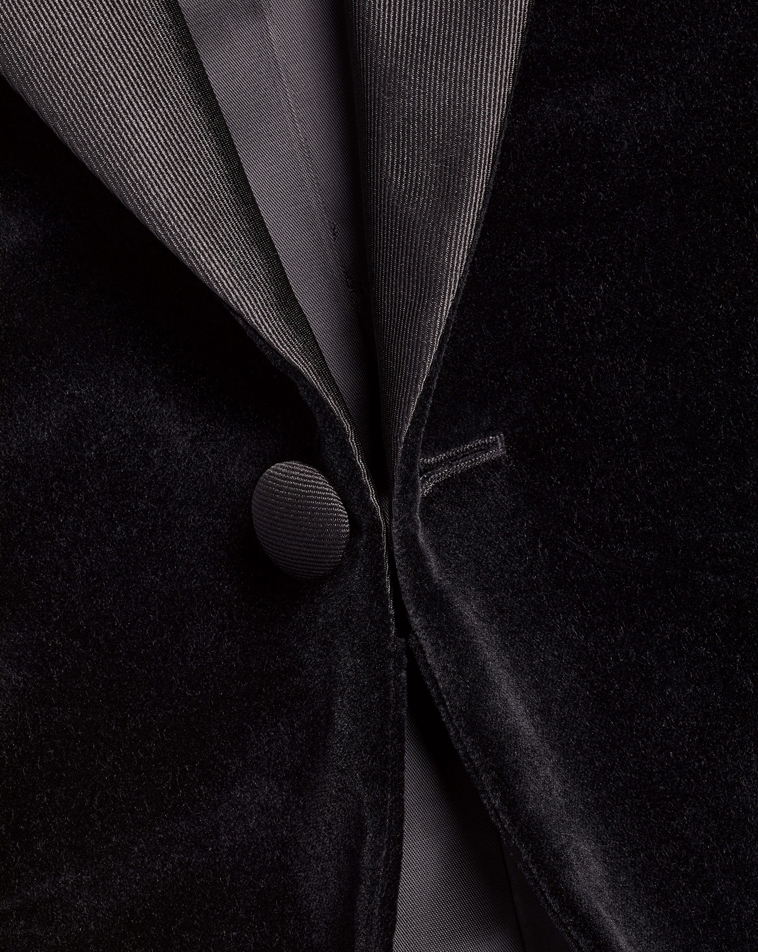 Men's Charles Tyrwhitt Italian Velvet na Jacket - Black Size 46L Cotton