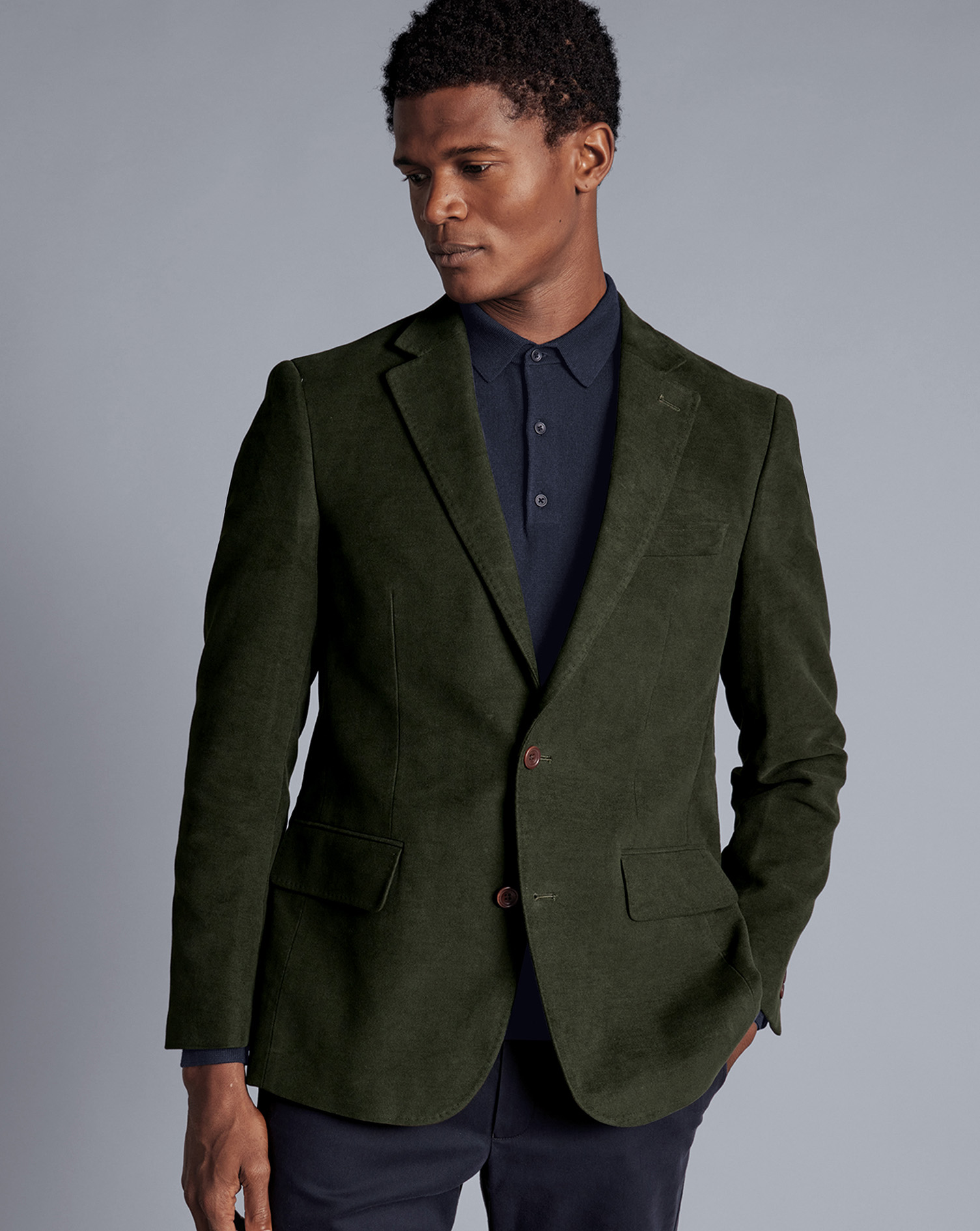 Charles Tyrwhitt Men's Italian Moleskin Na Jacket In Green ModeSens