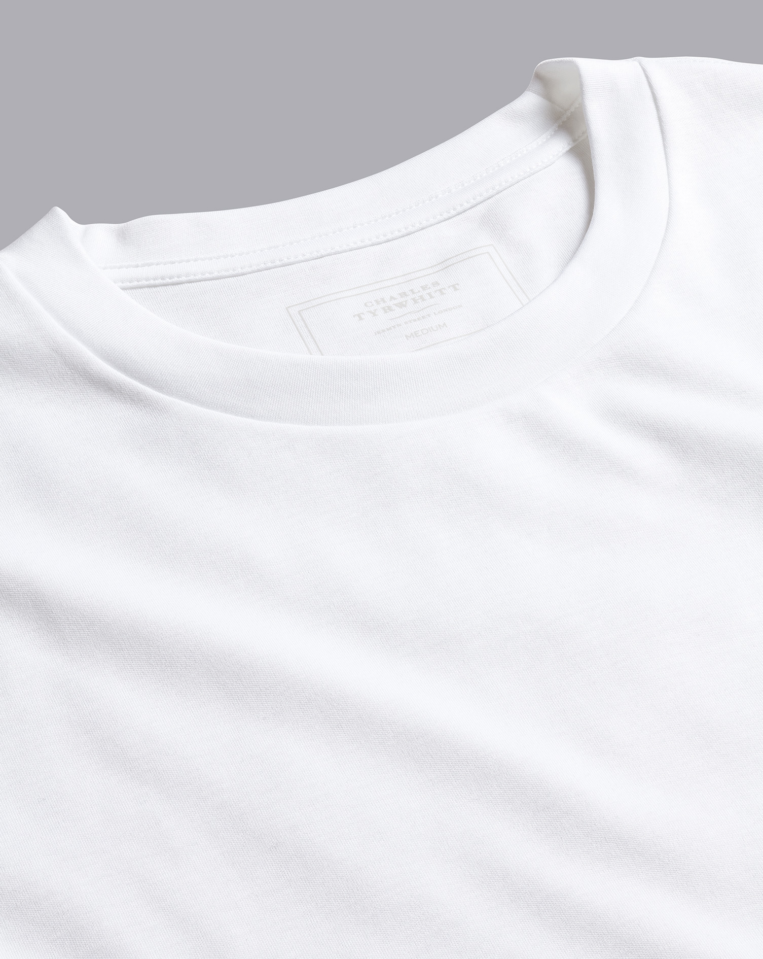 Men's Charles Tyrwhitt Long Sleeve T-Shirt - White Size Large Cotton
