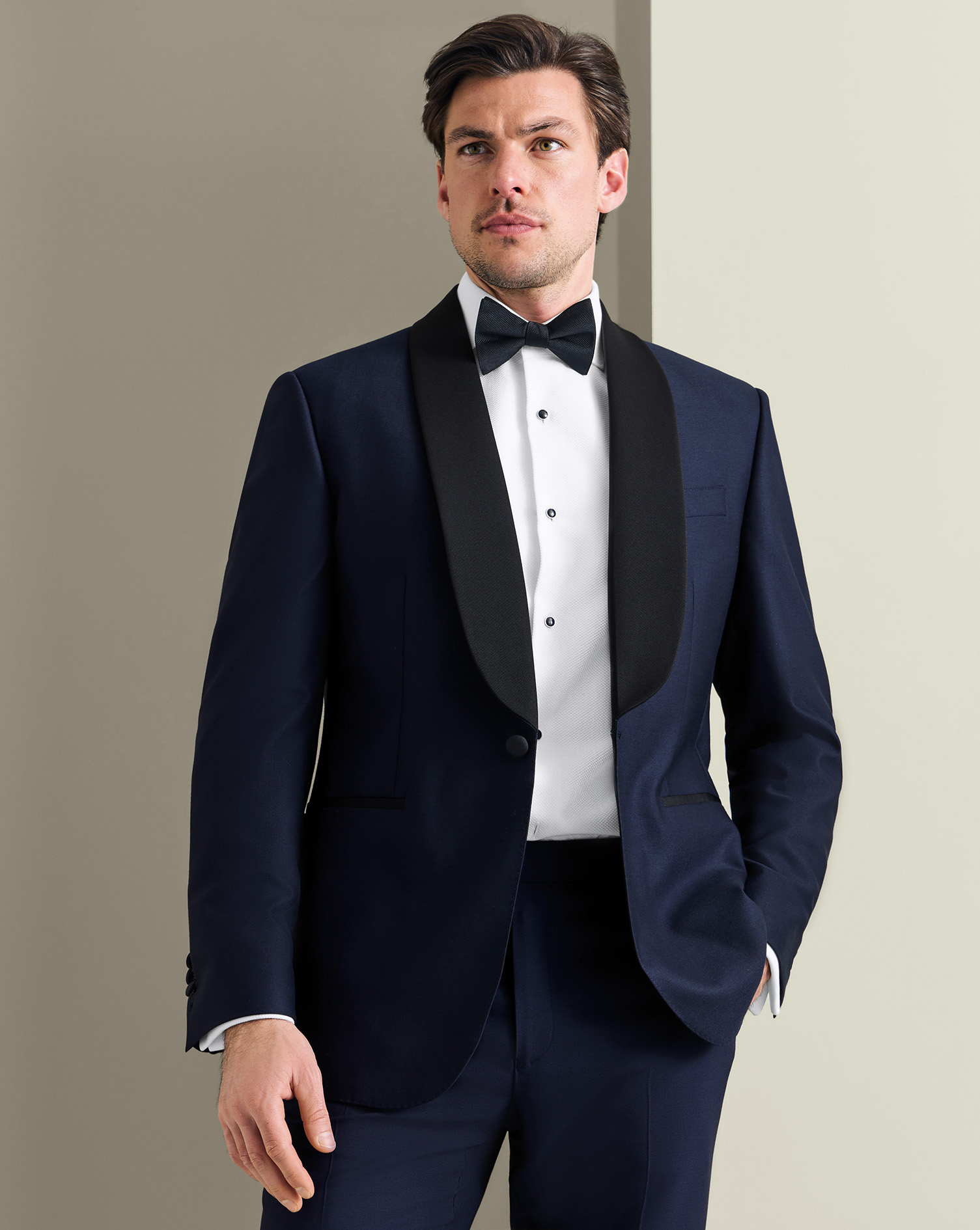 Shawl Lapel Tuxedo Jacket - Dark Navy | Charles Tyrwhitt US