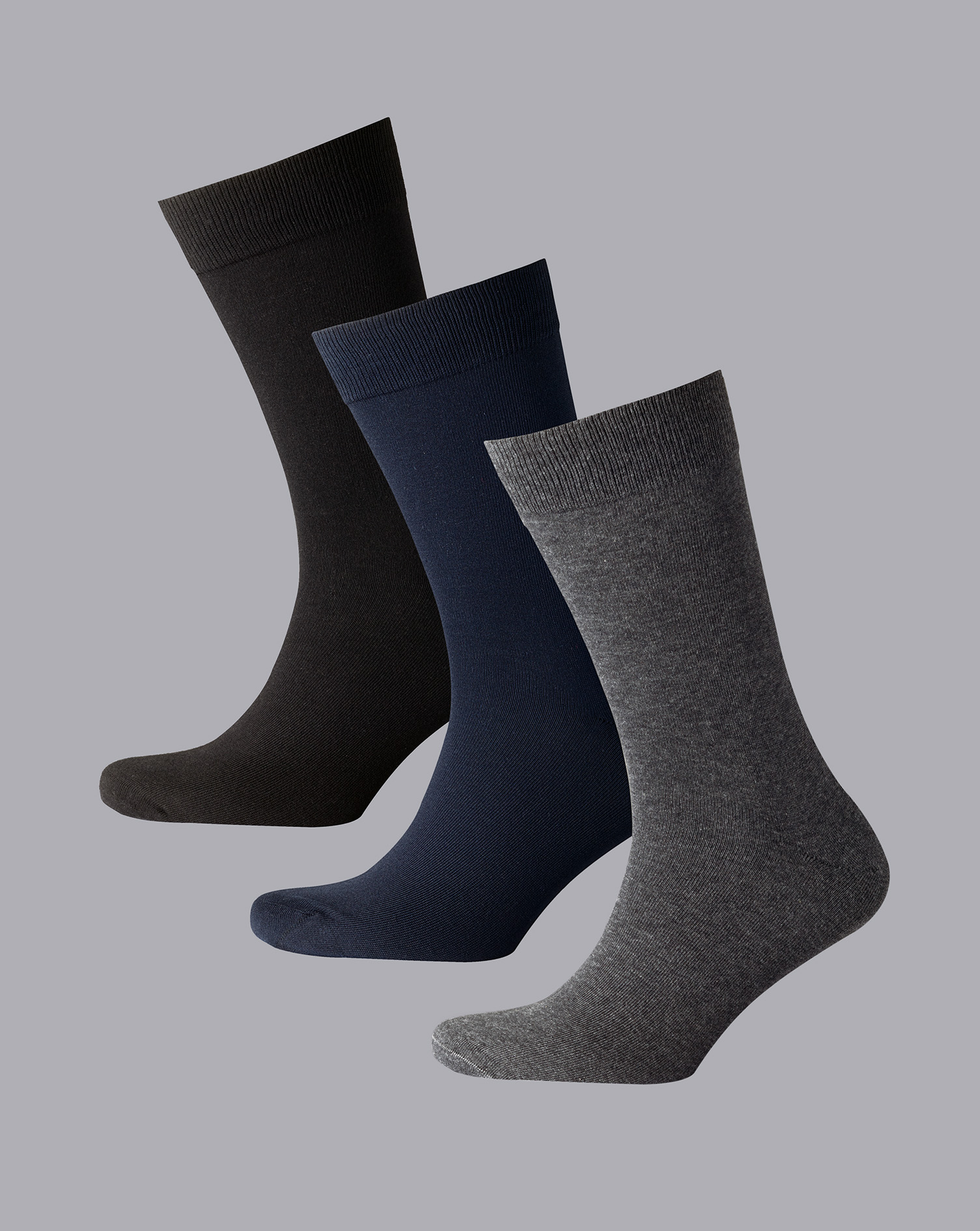 Charles Tyrwhitt Cotton Rich 3 Pack Socks In Multi